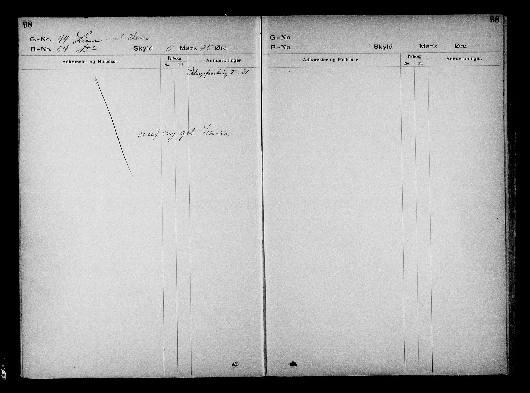 Vestre Nedenes/Sand sorenskriveri, SAK/1221-0010/G/Ga/L0022: Mortgage register no. 15, 1899-1957, p. 98