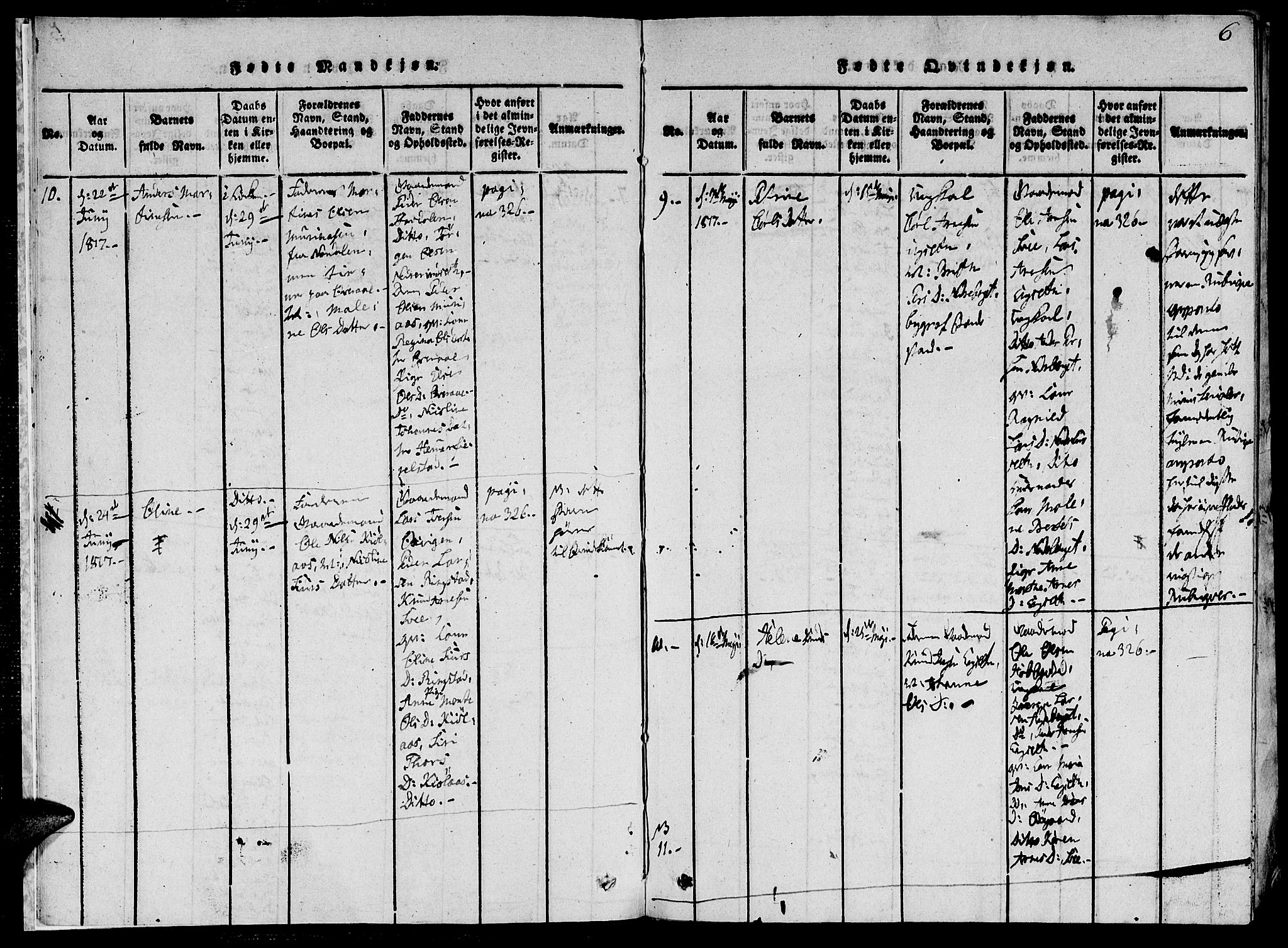 Ministerialprotokoller, klokkerbøker og fødselsregistre - Møre og Romsdal, AV/SAT-A-1454/520/L0273: Parish register (official) no. 520A03, 1817-1826, p. 6