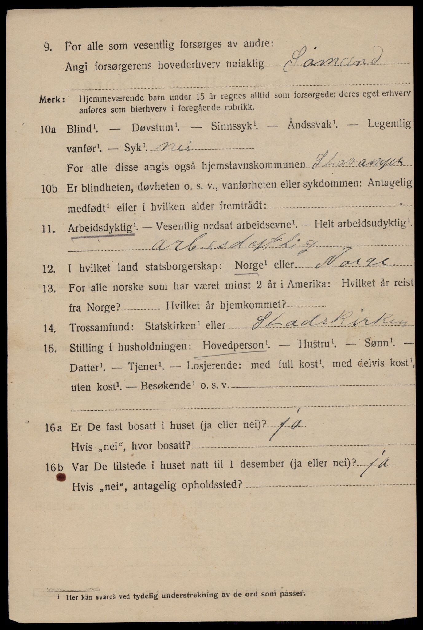 SAST, 1920 census for Stavanger, 1920, p. 37065