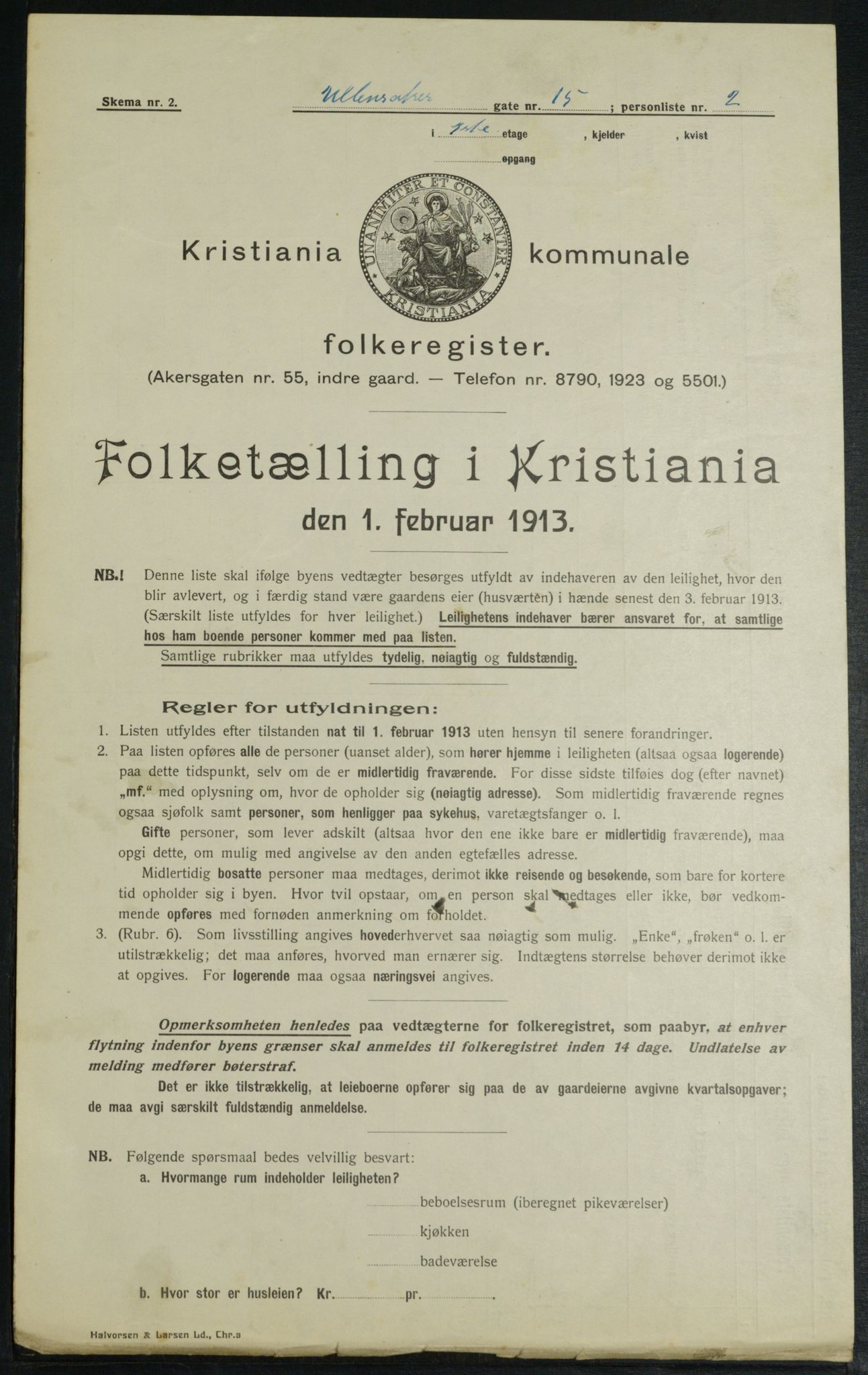 OBA, Municipal Census 1913 for Kristiania, 1913, p. 118783