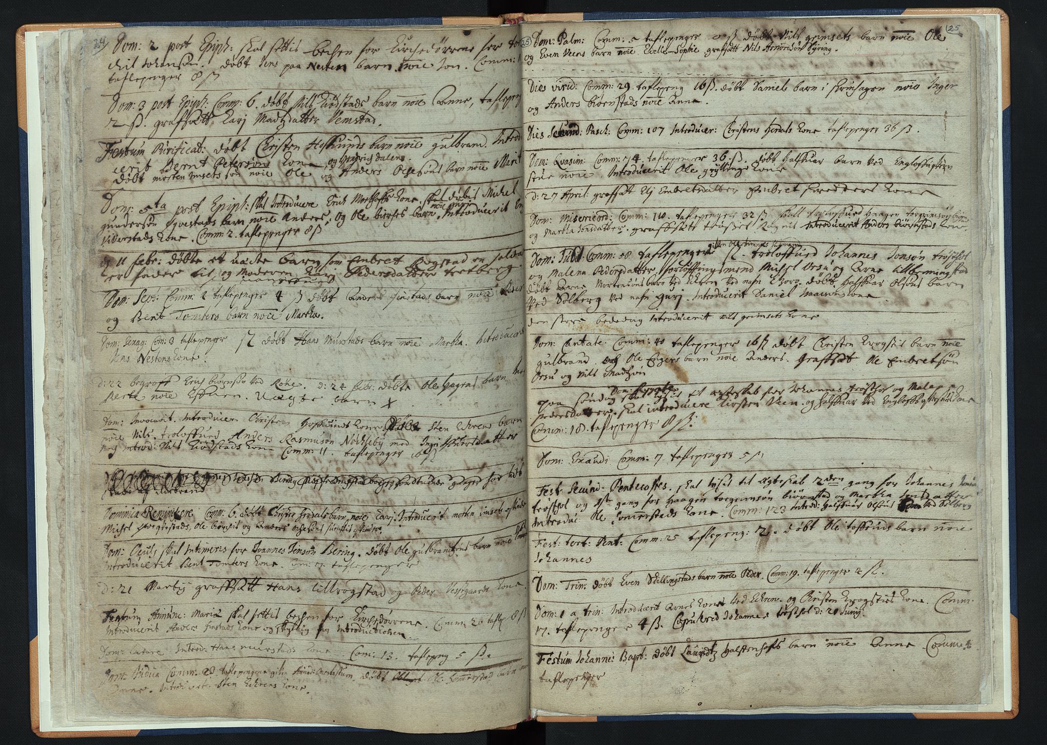 Løten prestekontor, AV/SAH-PREST-022/K/Ka/L0001: Parish register (official) no. 1, 1694-1711, p. 24-25