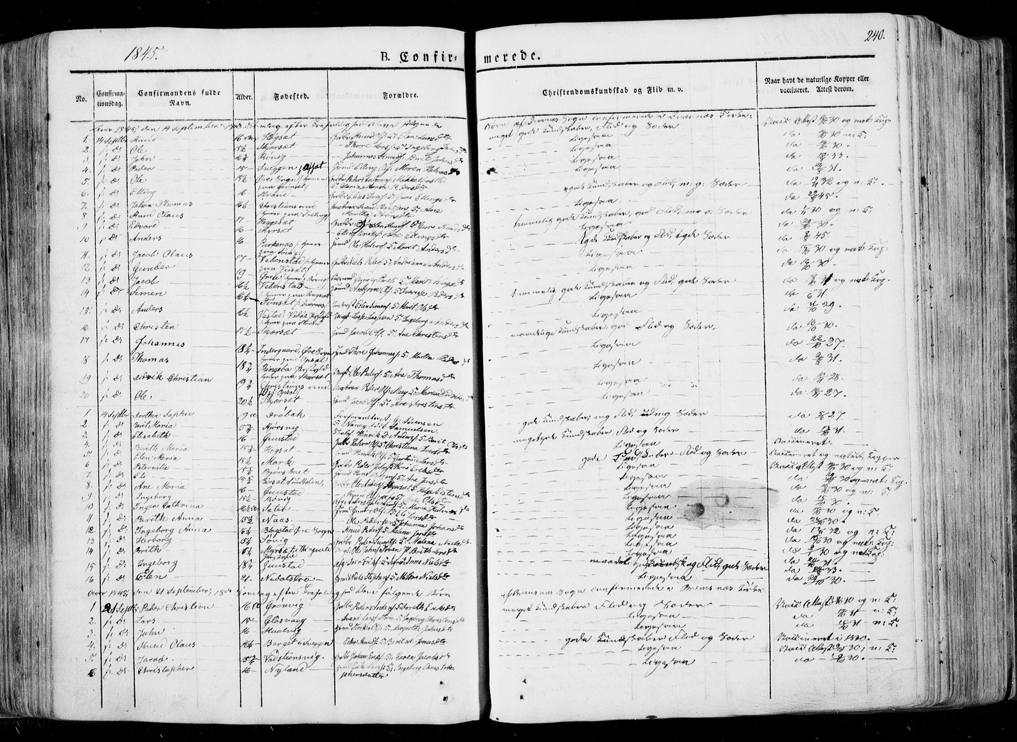 Ministerialprotokoller, klokkerbøker og fødselsregistre - Møre og Romsdal, AV/SAT-A-1454/568/L0803: Parish register (official) no. 568A10, 1830-1853, p. 240