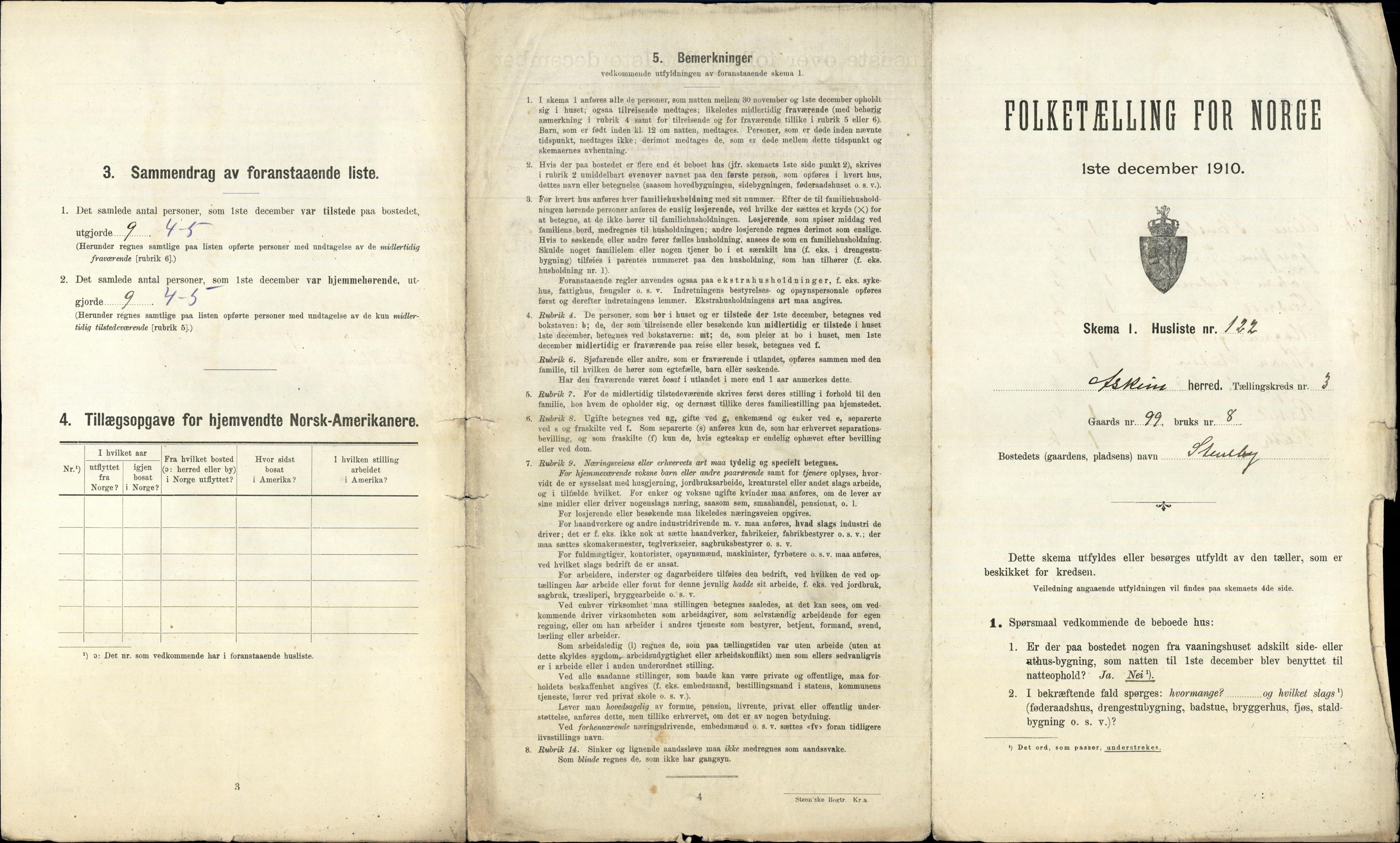 RA, 1910 census for Askim, 1910, p. 571