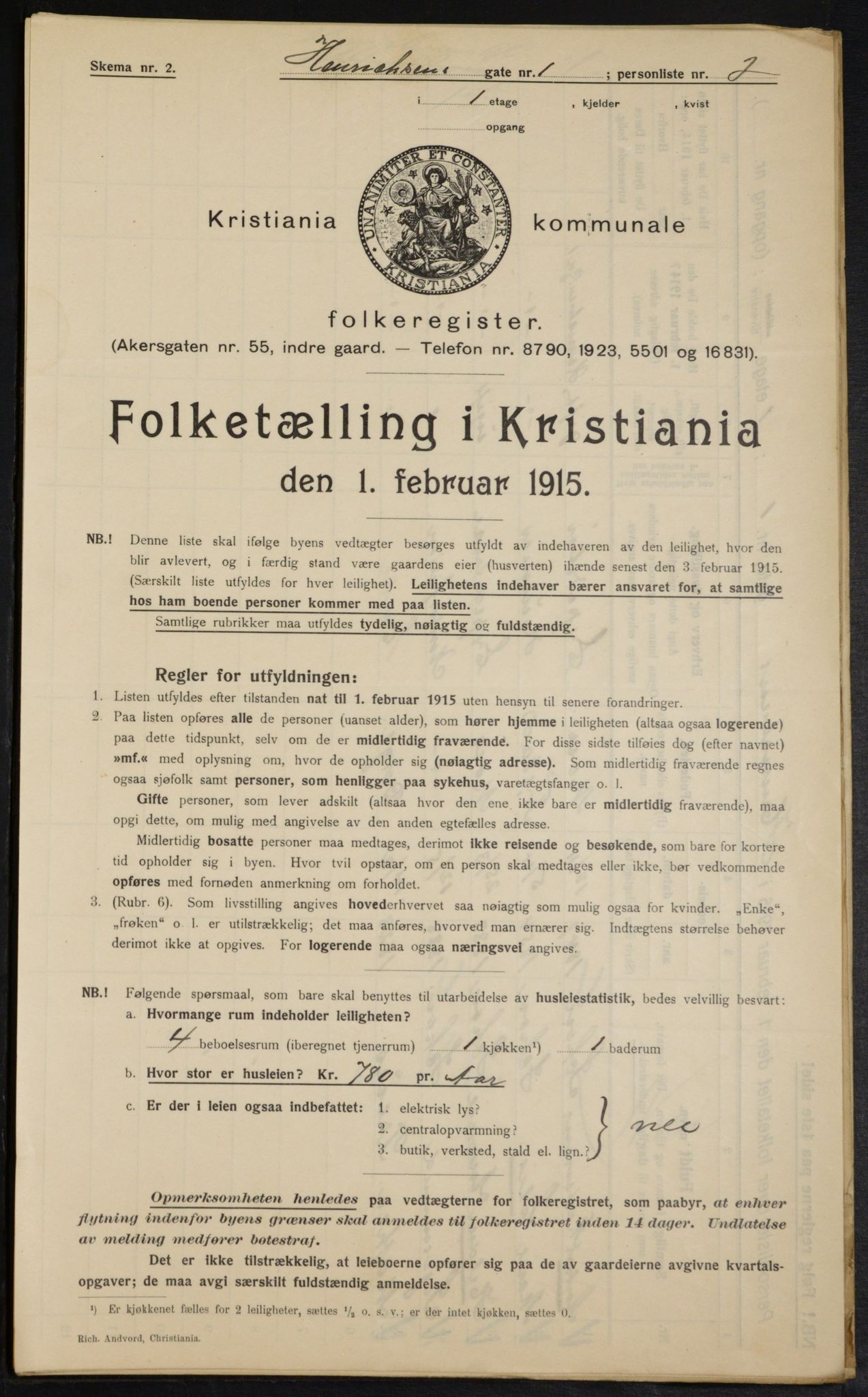 OBA, Municipal Census 1915 for Kristiania, 1915, p. 38068