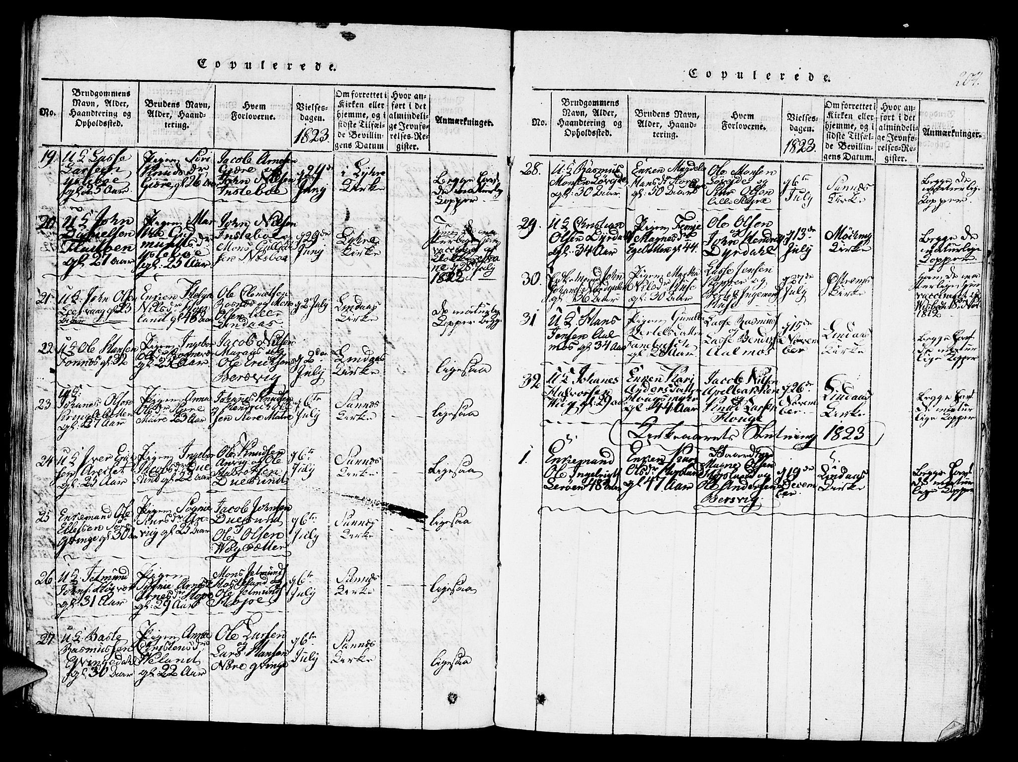 Lindås Sokneprestembete, SAB/A-76701/H/Haa: Parish register (official) no. A 7, 1816-1823, p. 204