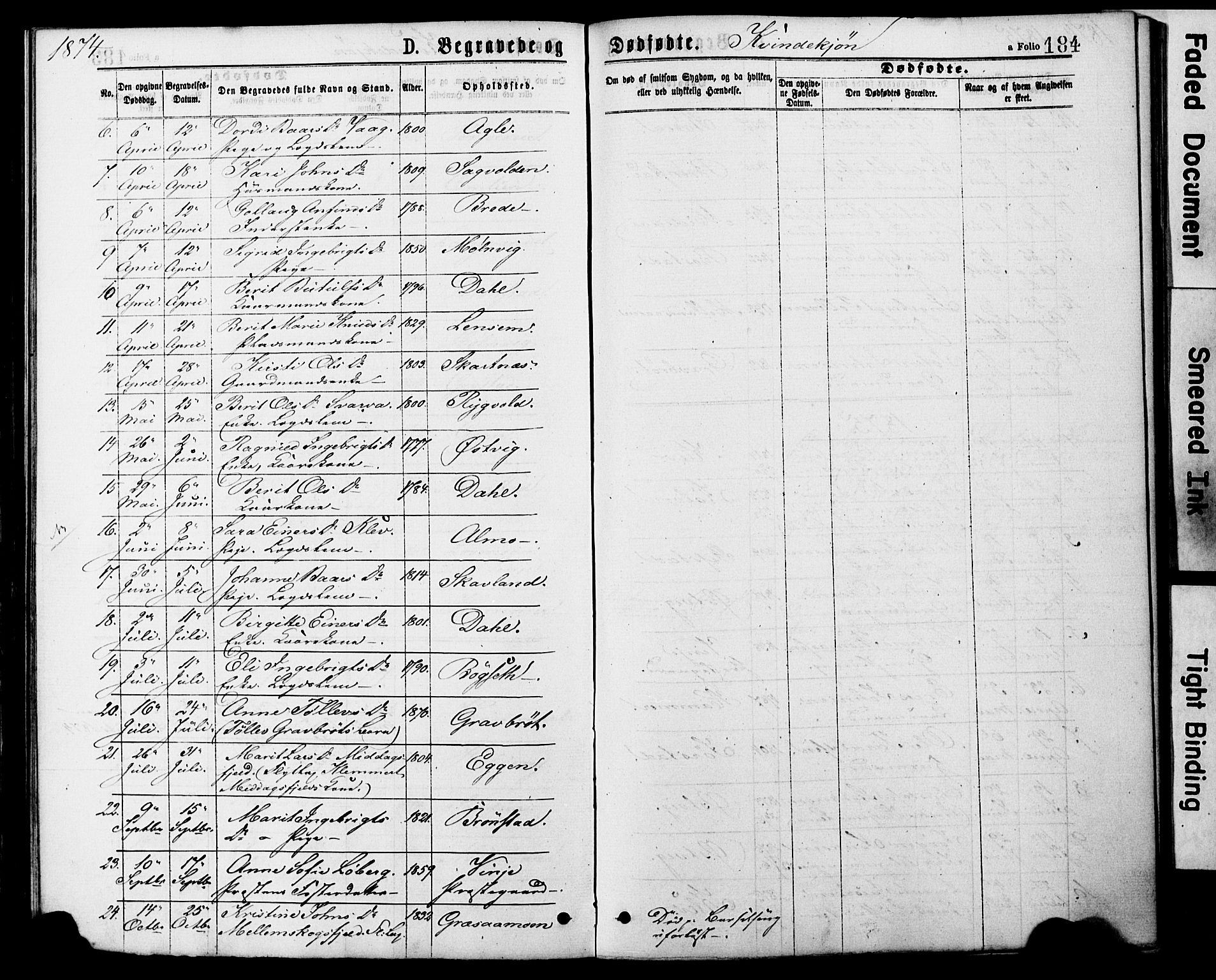 Ministerialprotokoller, klokkerbøker og fødselsregistre - Nord-Trøndelag, SAT/A-1458/749/L0473: Parish register (official) no. 749A07, 1873-1887, p. 184