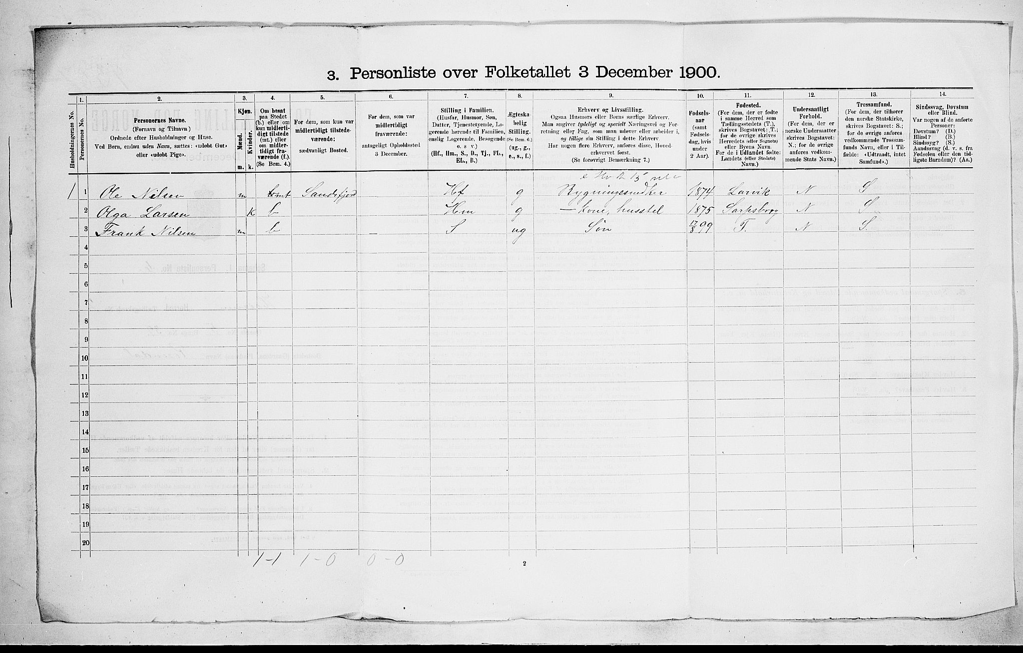 RA, 1900 census for Hedrum, 1900, p. 39