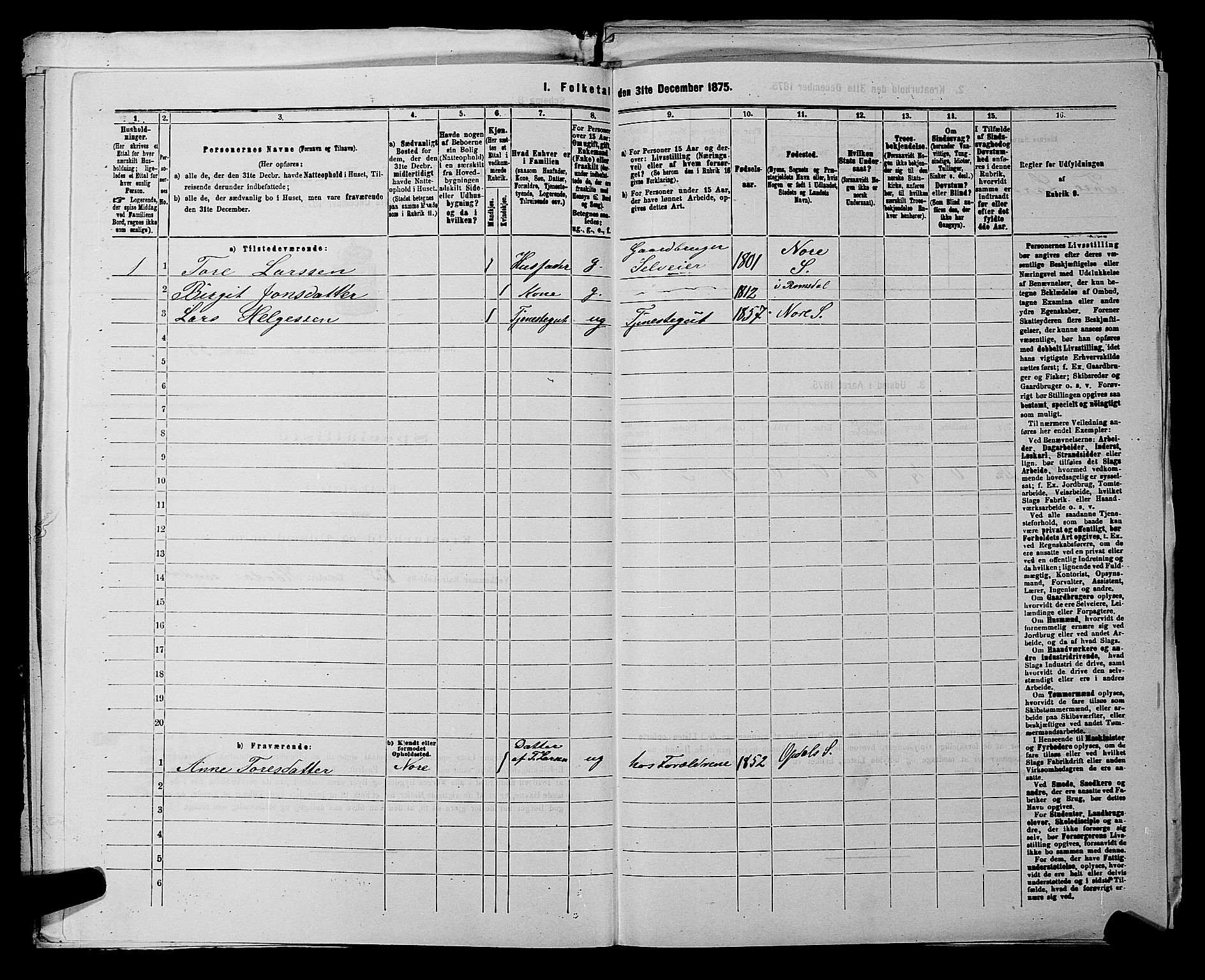 SAKO, 1875 census for 0633P Nore, 1875, p. 634