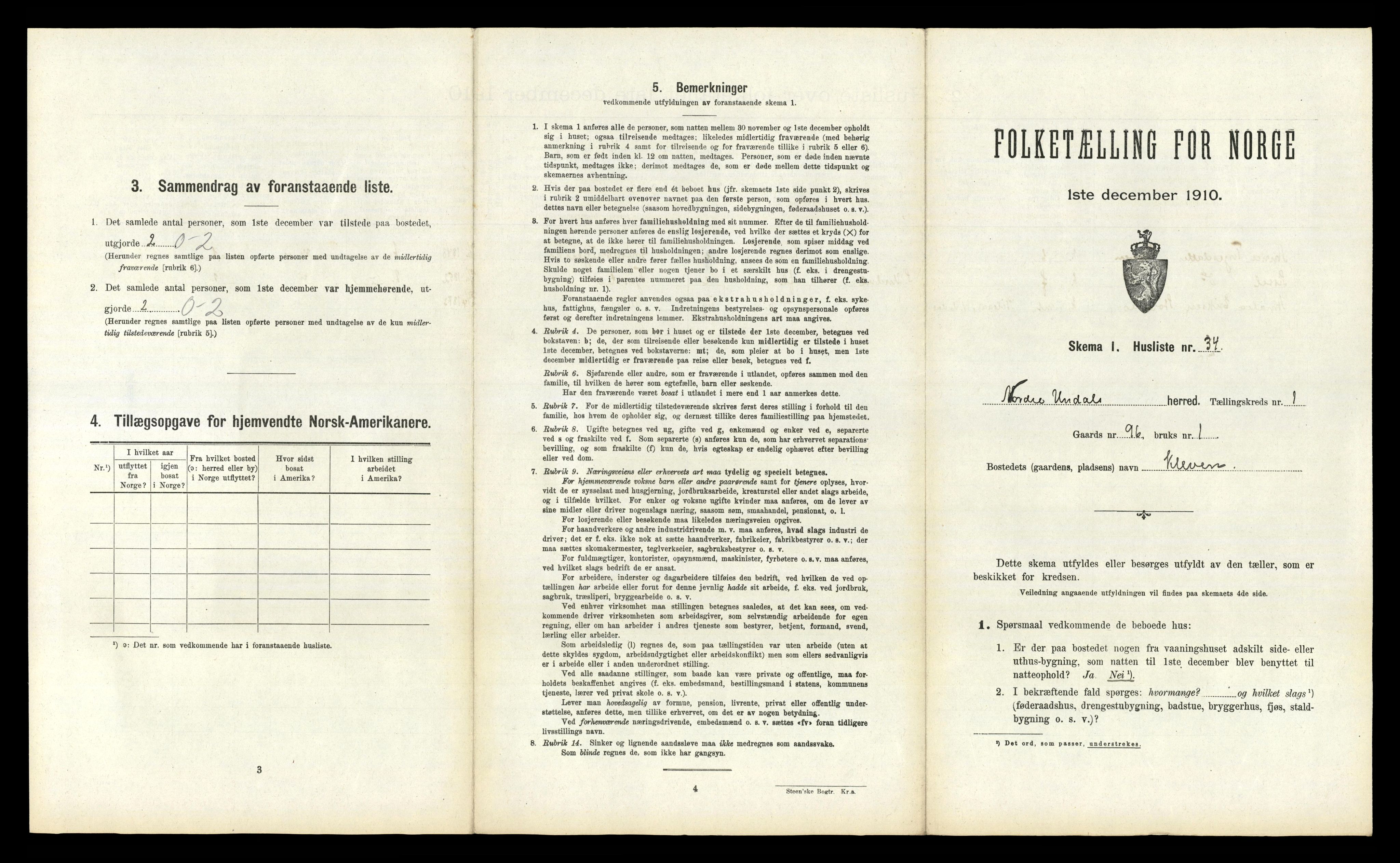 RA, 1910 census for Nord-Audnedal, 1910, p. 100