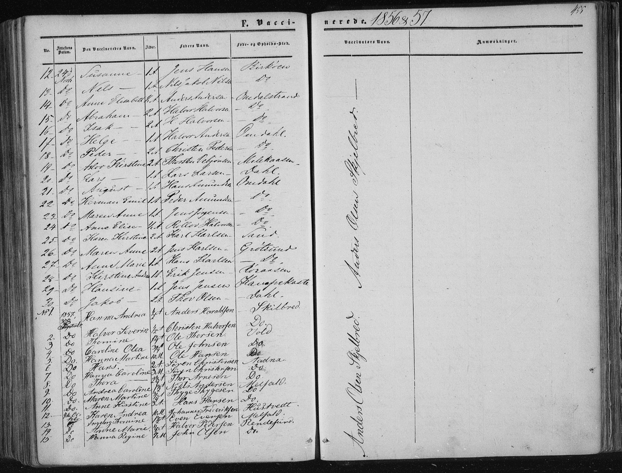 Solum kirkebøker, SAKO/A-306/F/Fa/L0007: Parish register (official) no. I 7, 1856-1864, p. 455