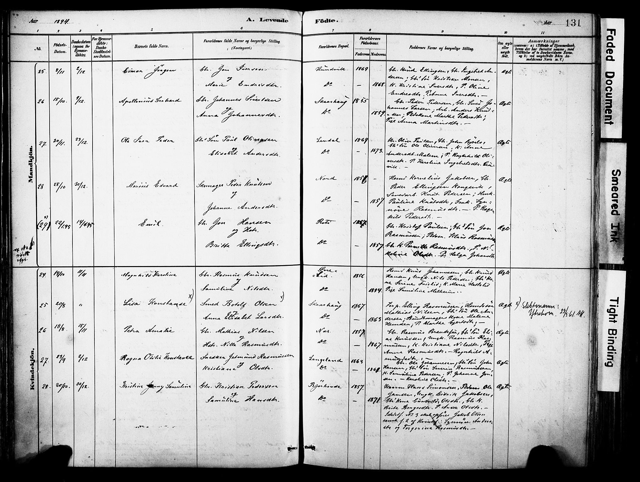 Eid sokneprestembete, AV/SAB-A-82301/H/Haa/Haab/L0001: Parish register (official) no. B 1, 1879-1906, p. 131