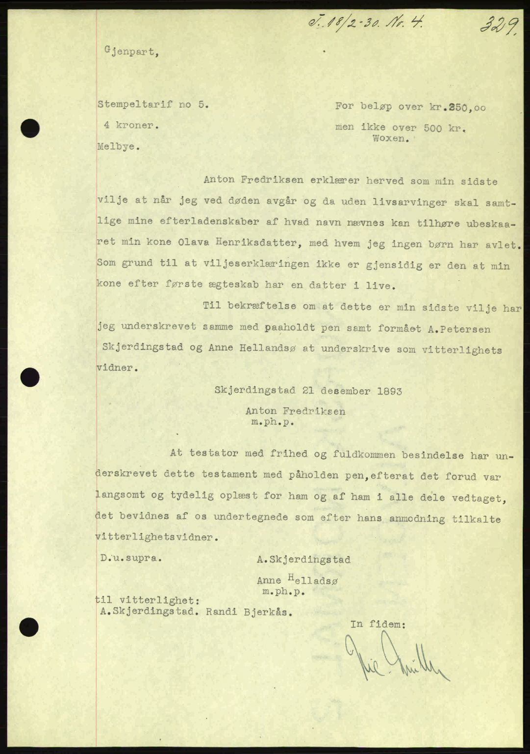 Kristiansund byfogd, AV/SAT-A-4587/A/27: Mortgage book no. 23, 1929-1930, Deed date: 18.02.1930