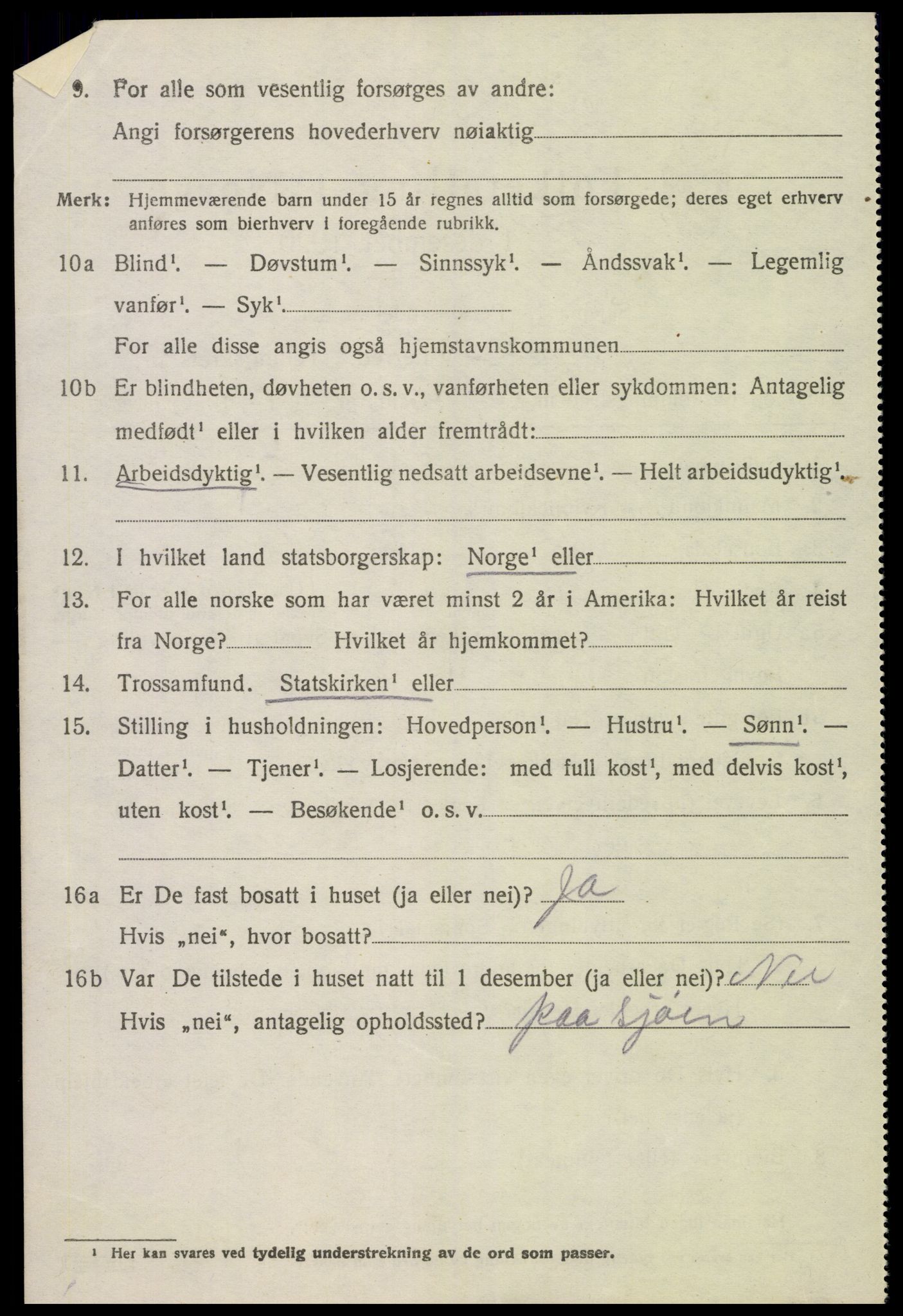 SAK, 1920 census for Fjære, 1920, p. 4526