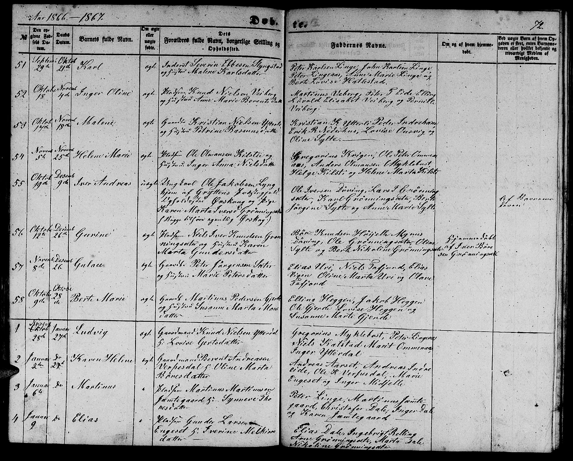Ministerialprotokoller, klokkerbøker og fødselsregistre - Møre og Romsdal, SAT/A-1454/519/L0261: Parish register (copy) no. 519C02, 1854-1867, p. 72