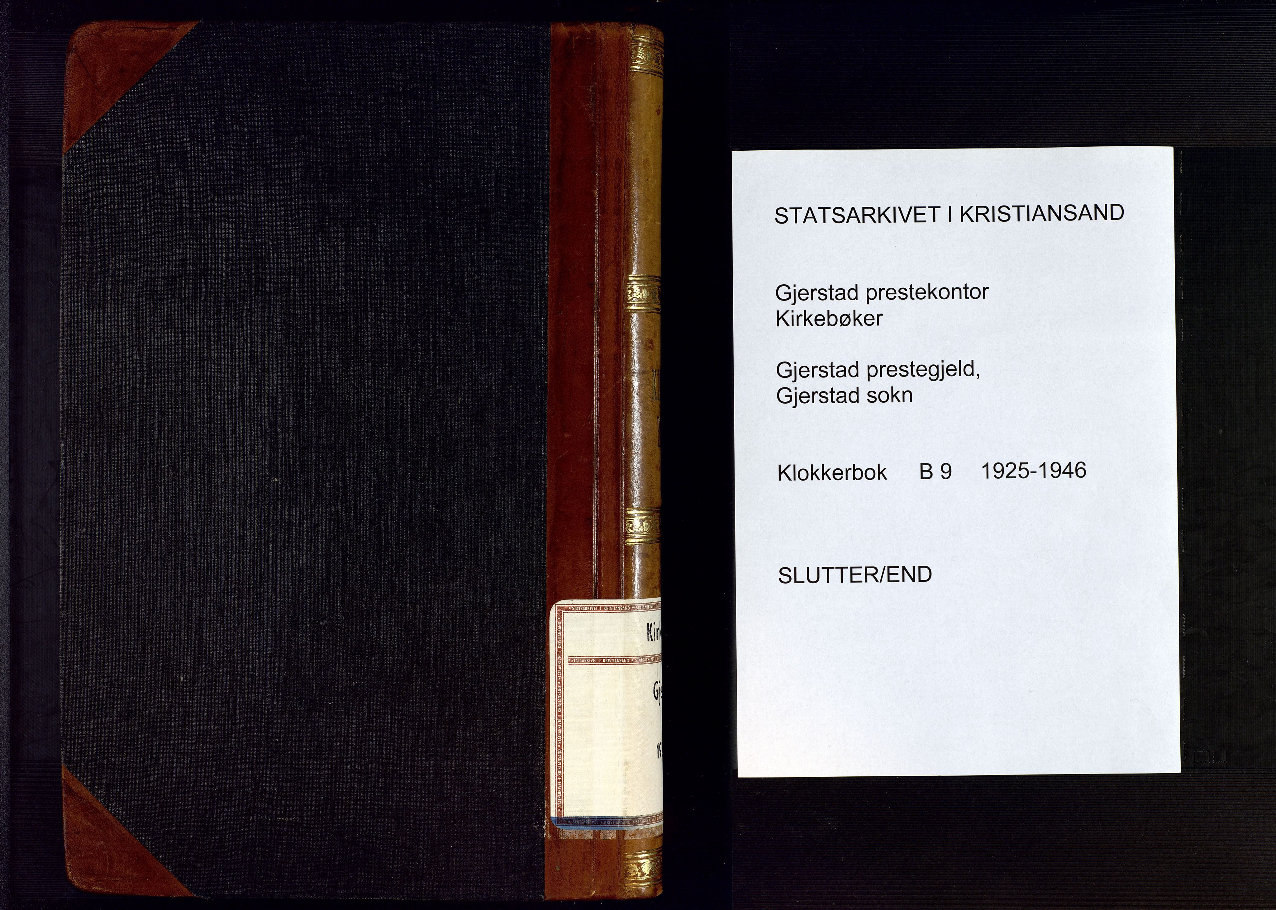 Gjerstad sokneprestkontor, AV/SAK-1111-0014/F/Fb/Fba/L0009: Parish register (copy) no. B 9, 1925-1946