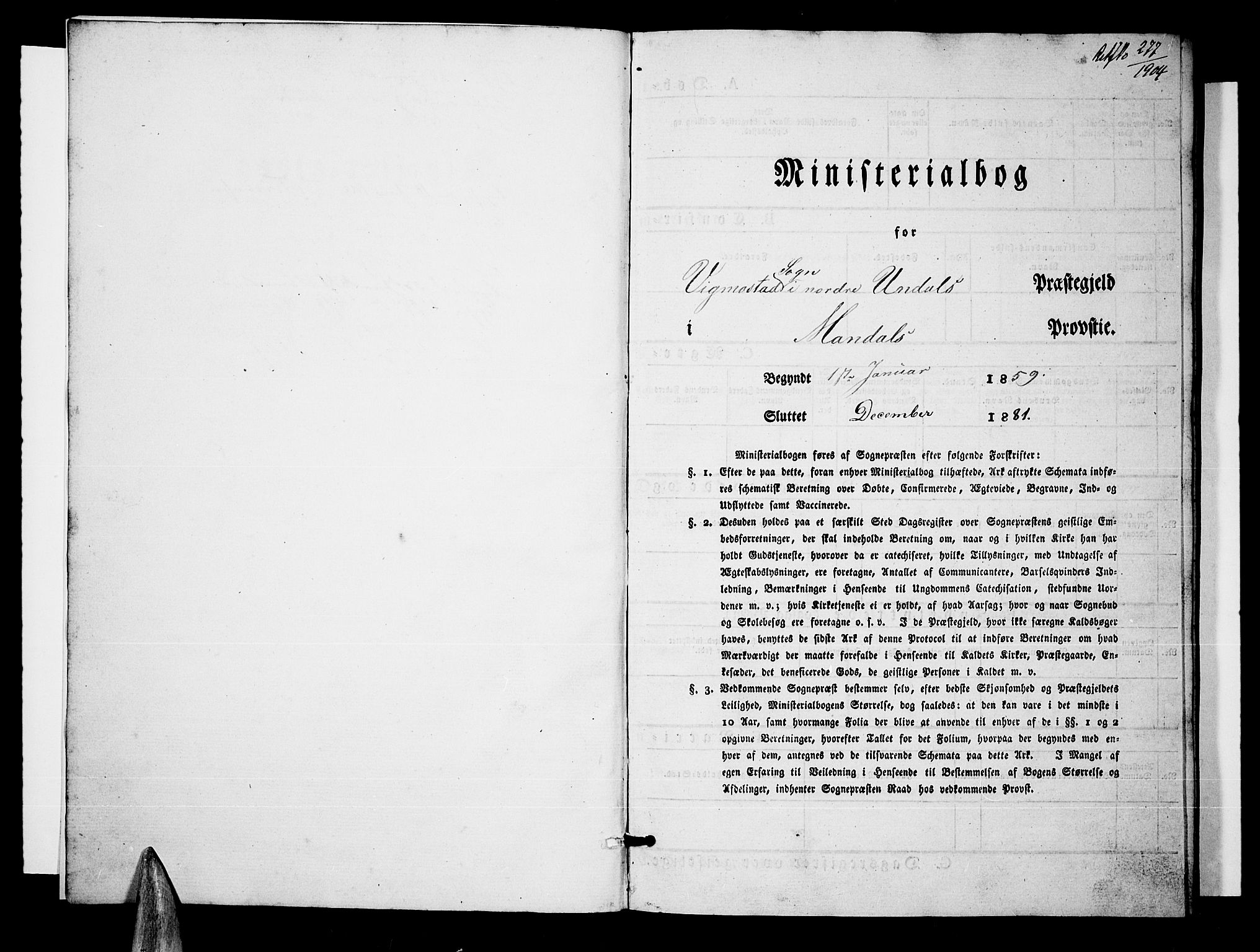 Nord-Audnedal sokneprestkontor, AV/SAK-1111-0032/F/Fb/Fbb/L0002: Parish register (copy) no. B 2, 1859-1882