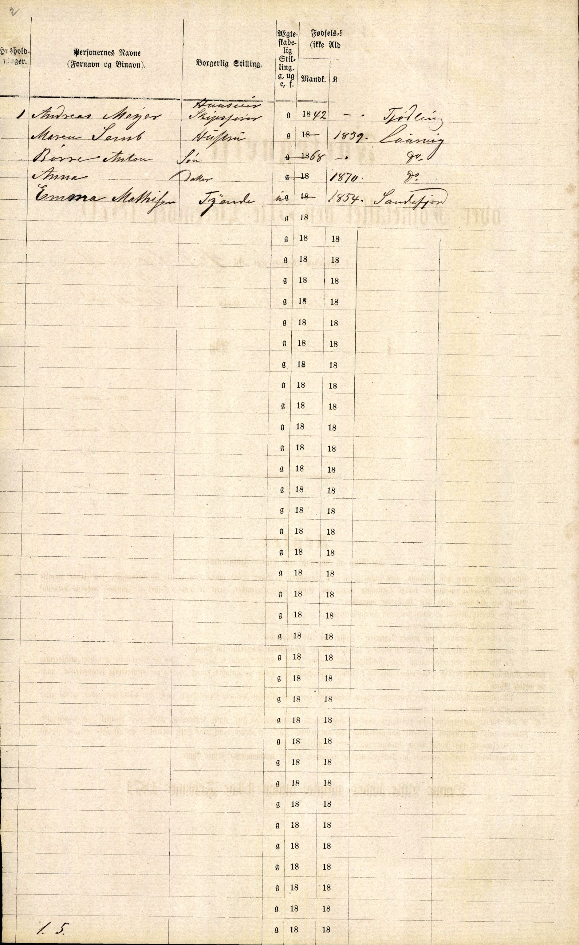 RA, 1870 census for 0707 Larvik, 1870, p. 1026