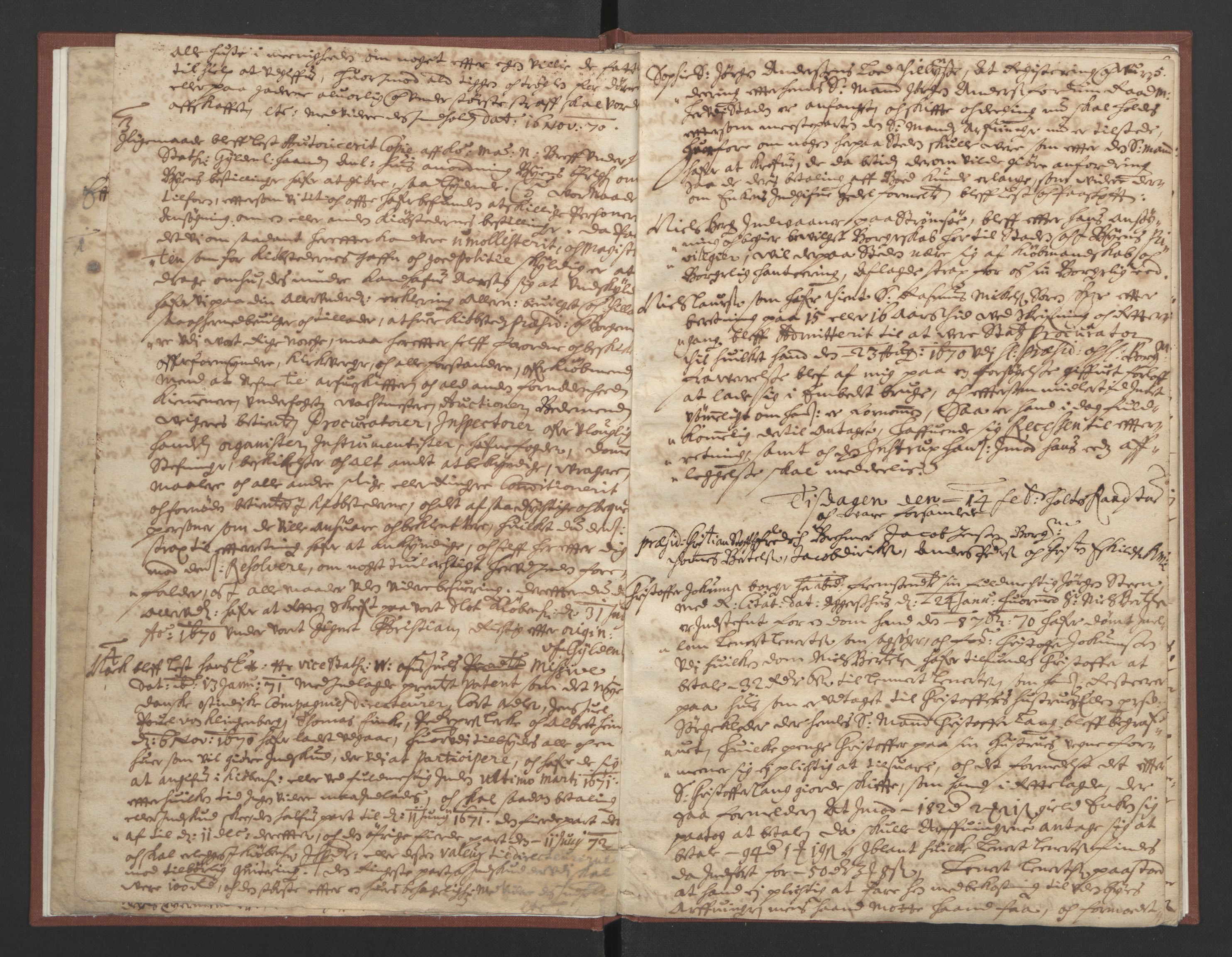 Christiania rådstuerett, AV/SAO-A-11132/F/Fa/L0006: Justisprotokoll, 1671, p. 4b-5a