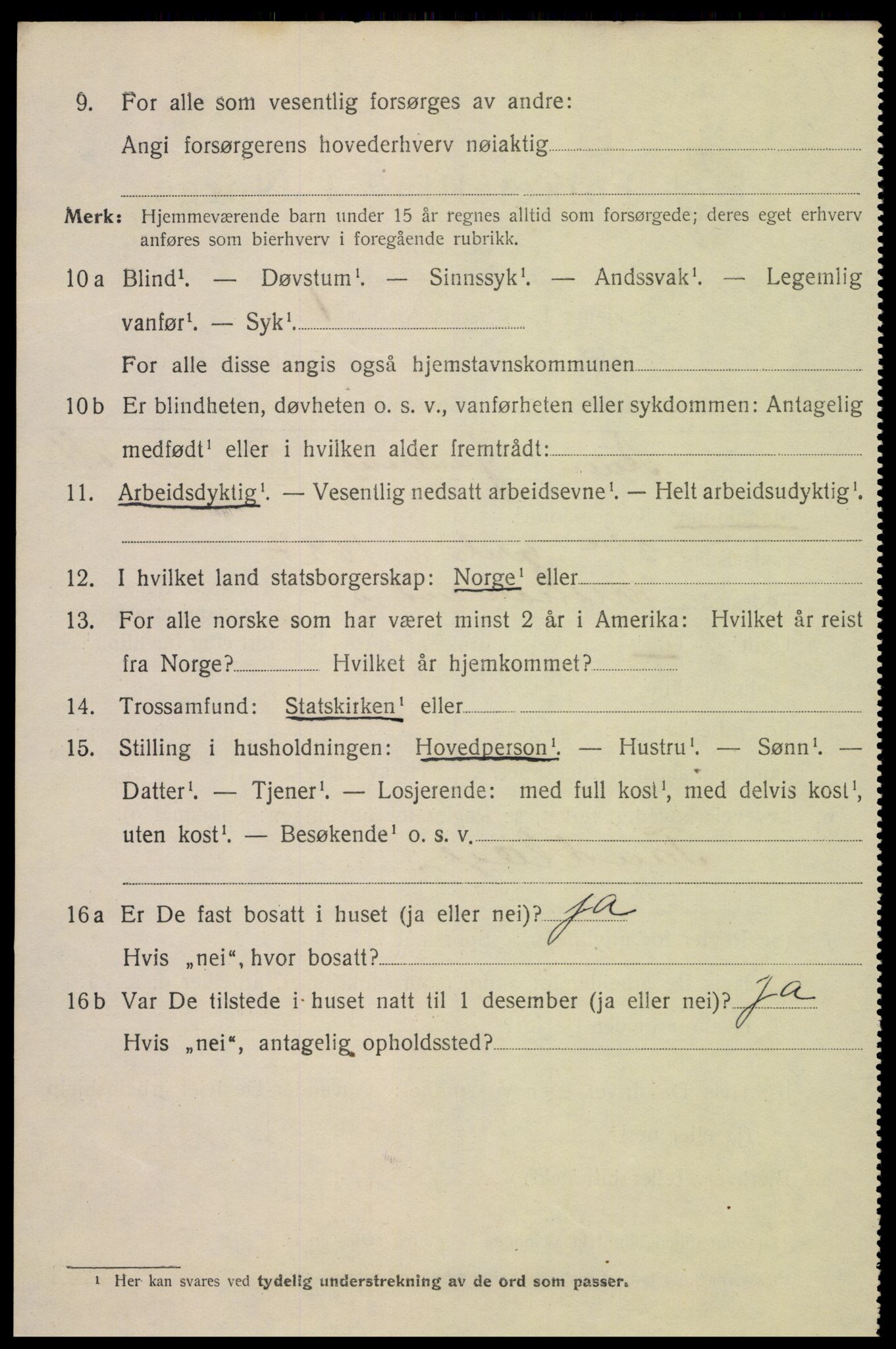 SAK, 1920 census for Flekkefjord, 1920, p. 3239