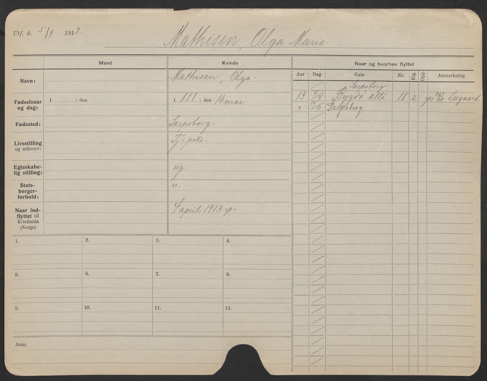 Oslo folkeregister, Registerkort, AV/SAO-A-11715/F/Fa/Fac/L0020: Kvinner, 1906-1914, p. 747a