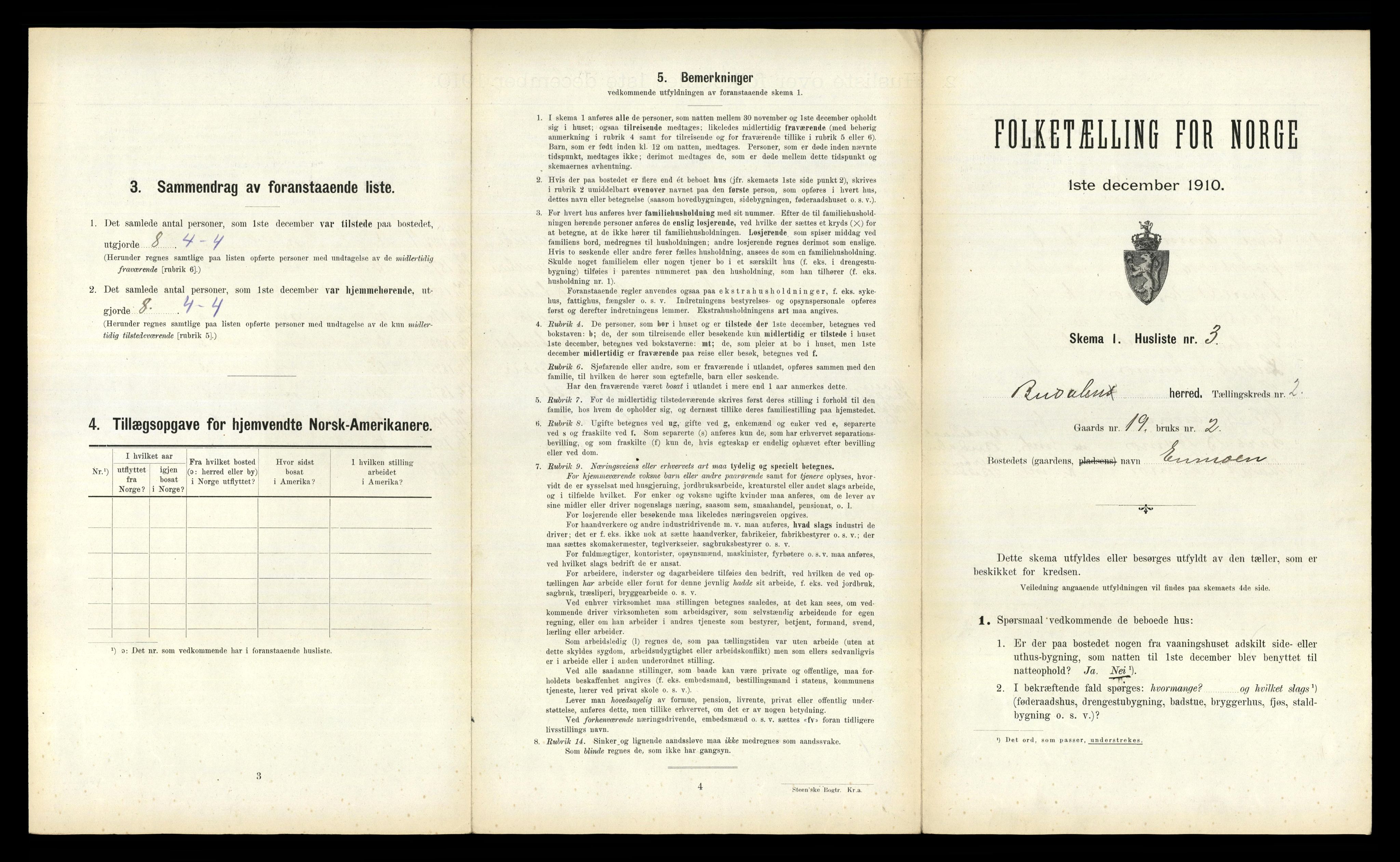 RA, 1910 census for Budal, 1910, p. 113