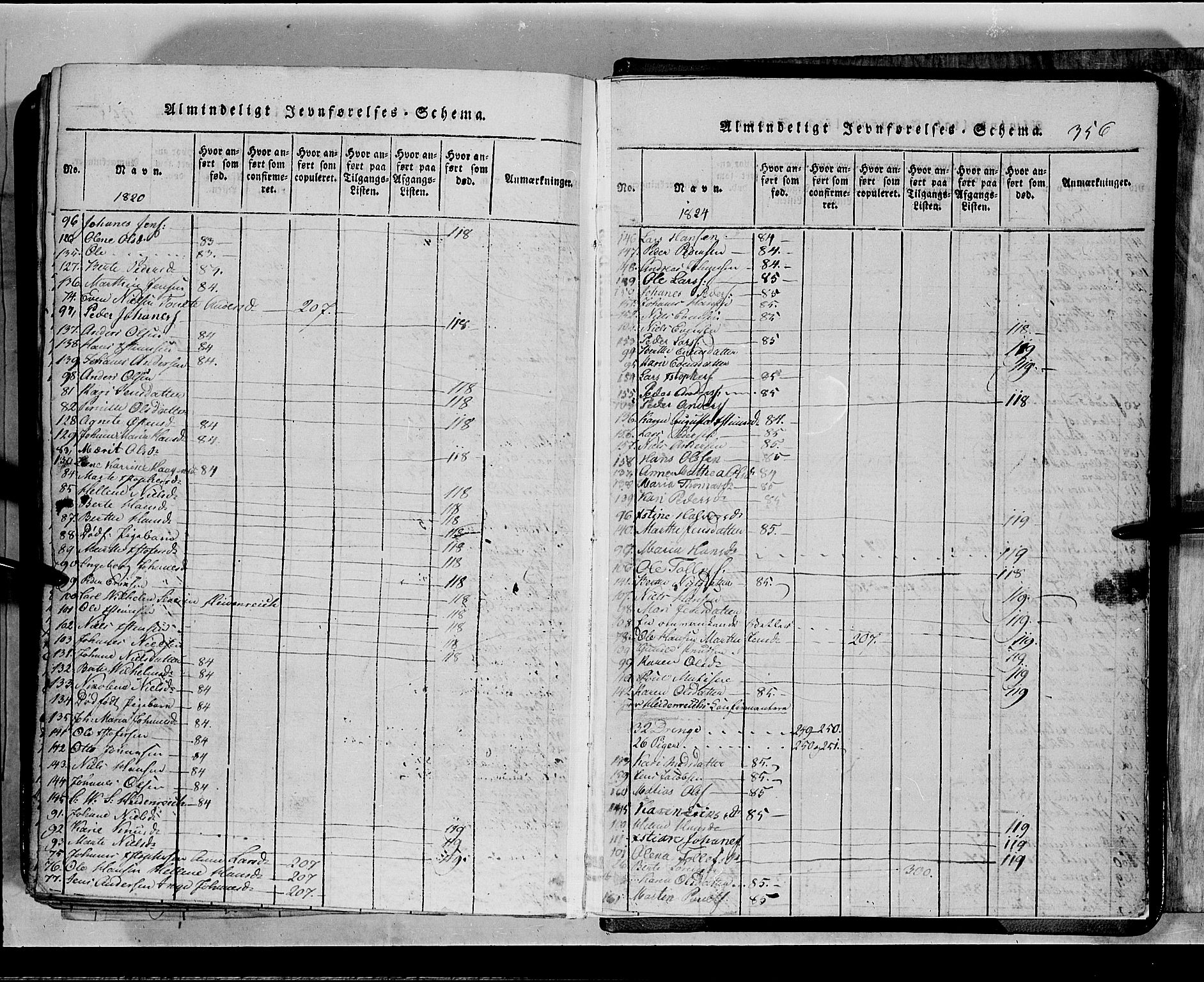Toten prestekontor, AV/SAH-PREST-102/H/Ha/Hab/L0002: Parish register (copy) no. 2, 1820-1827, p. 356