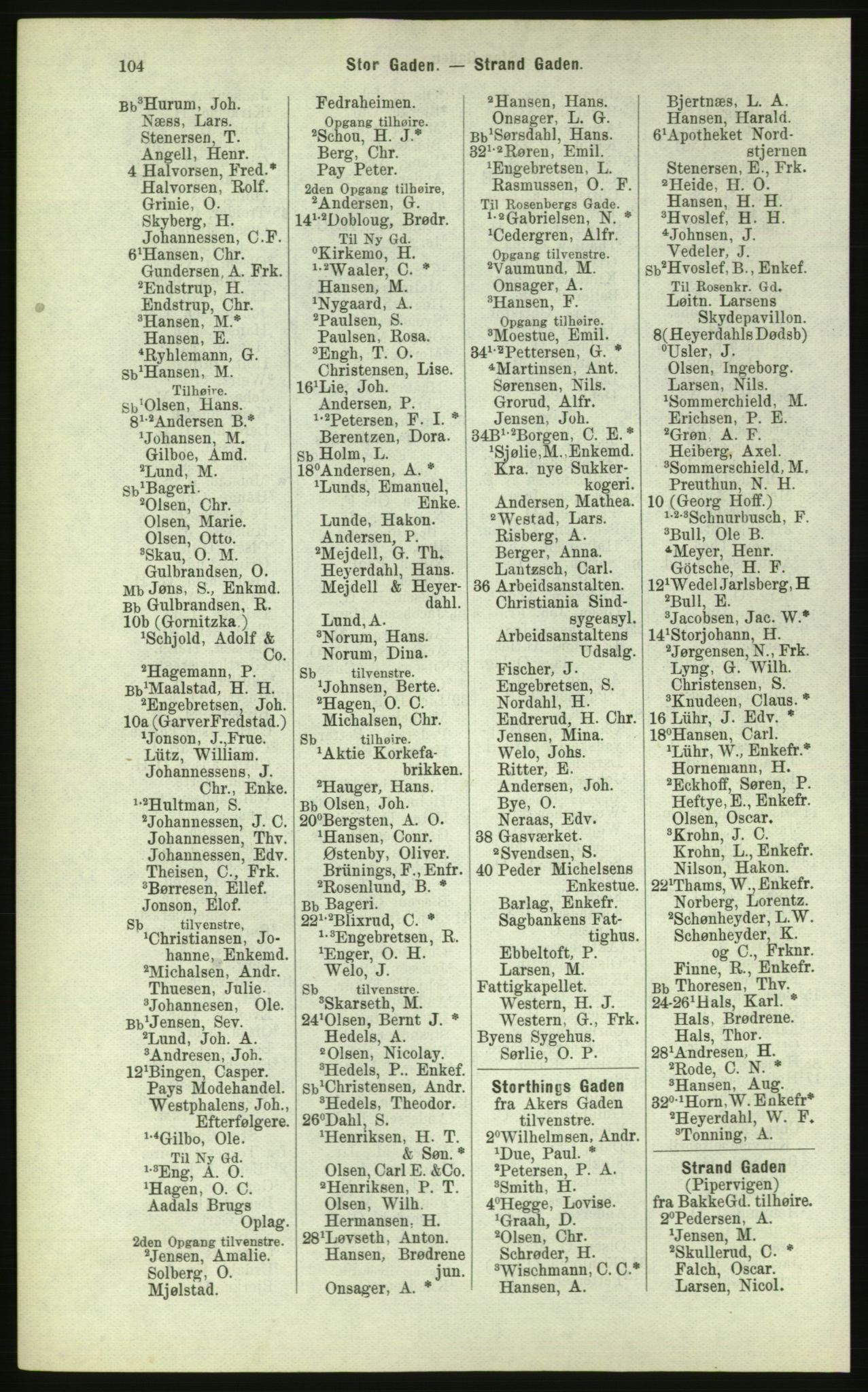 Kristiania/Oslo adressebok, PUBL/-, 1884, p. 104