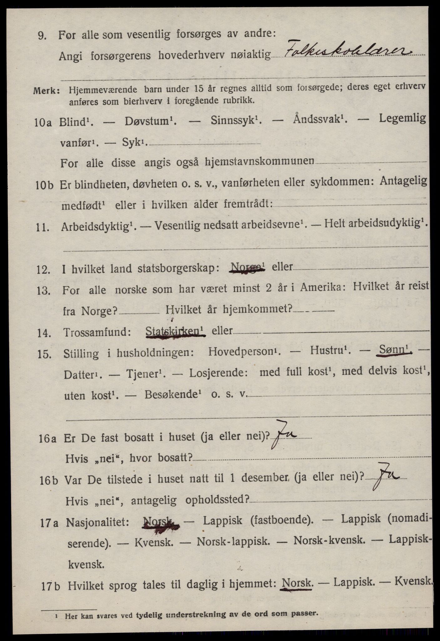 SAT, 1920 census for Nes (ST), 1920, p. 2138