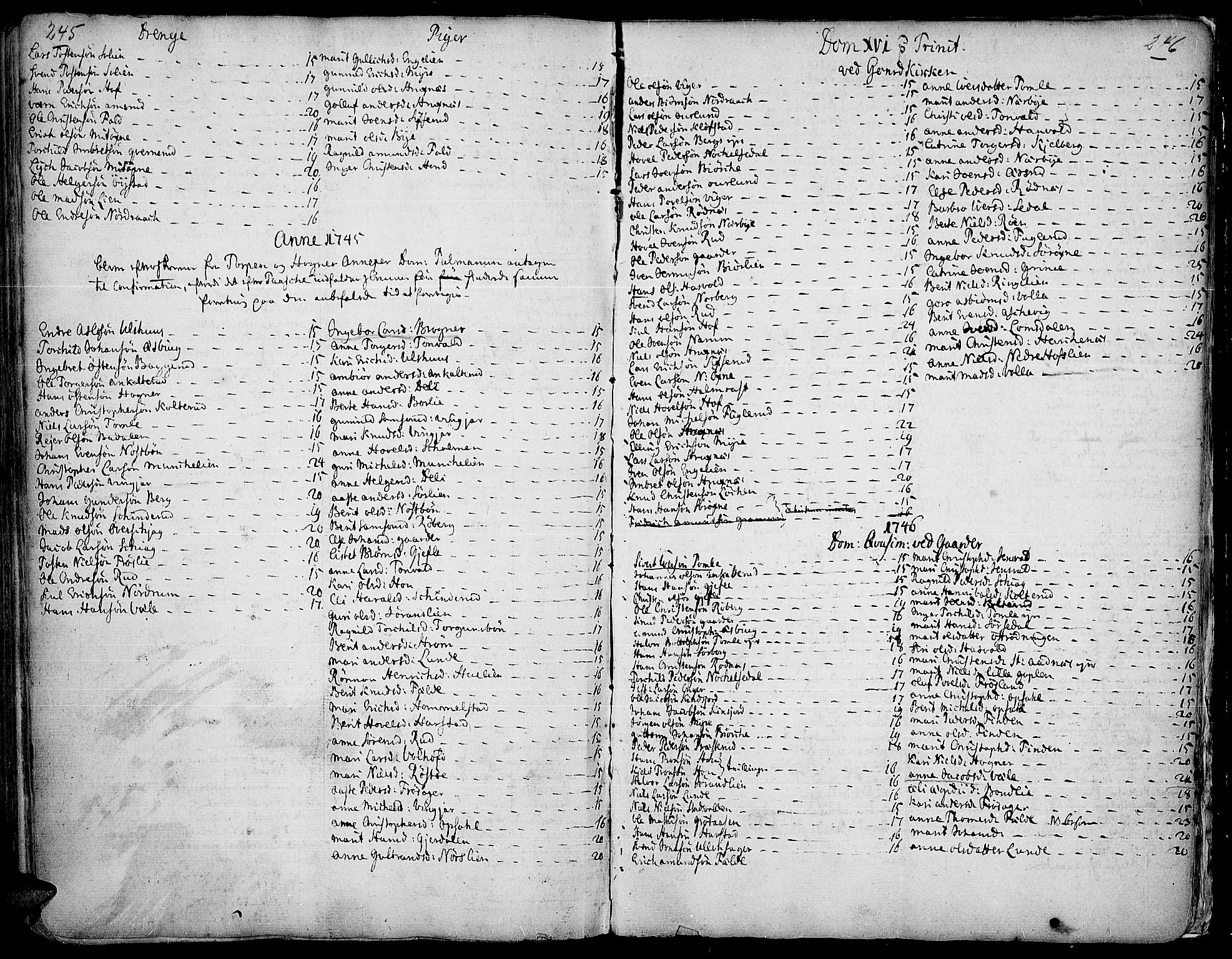 Land prestekontor, SAH/PREST-120/H/Ha/Haa/L0002: Parish register (official) no. 2, 1733-1764, p. 245-246