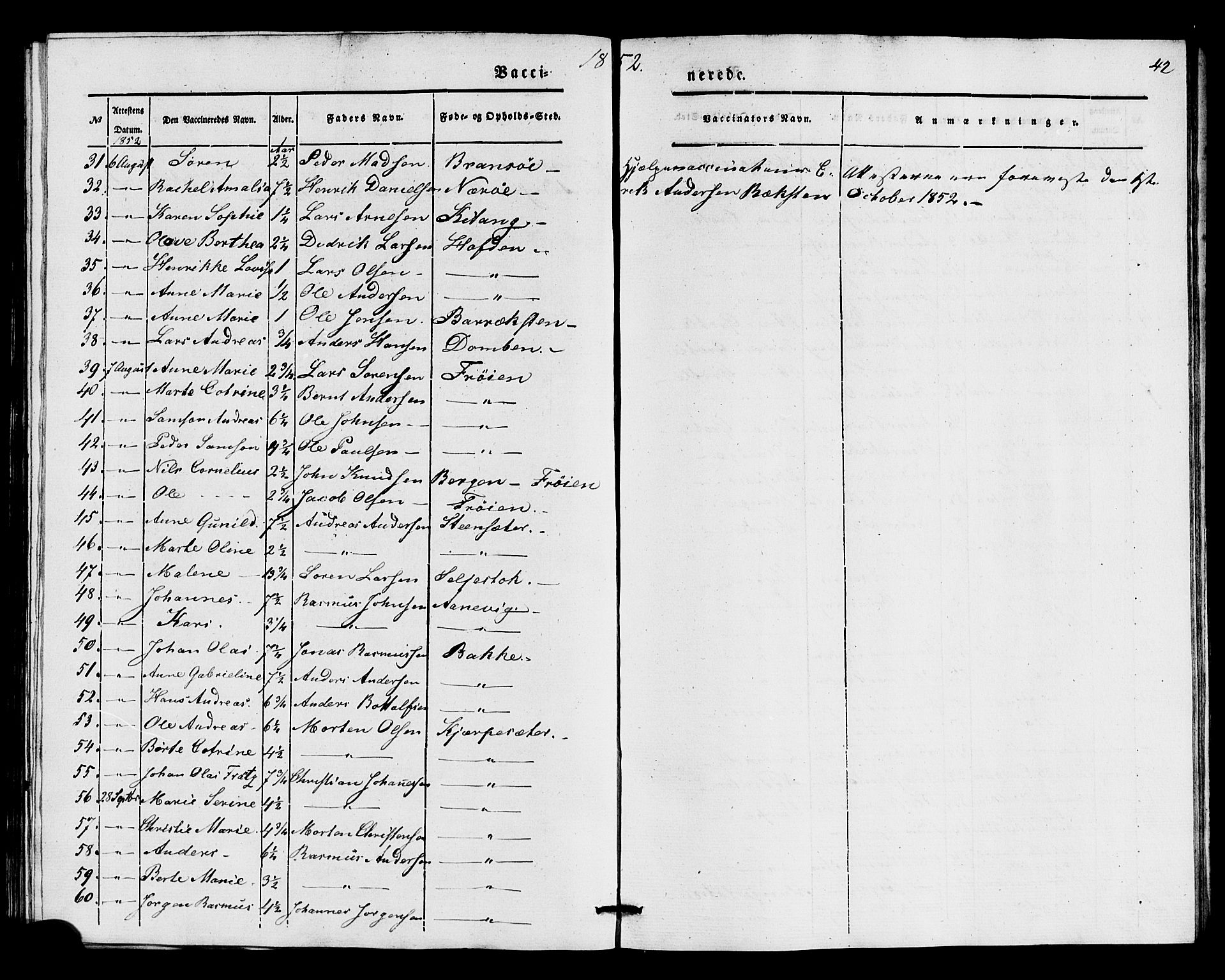 Kinn sokneprestembete, AV/SAB-A-80801/H/Haa/Haaa/L0016: Parish register (official) no. A 16, 1841-1858, p. 42