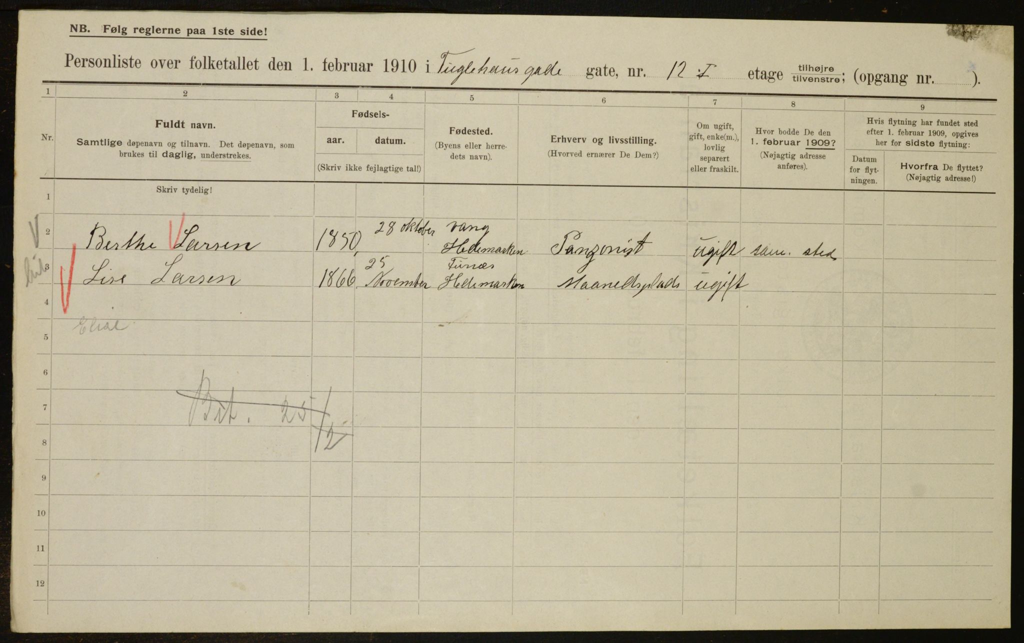 OBA, Municipal Census 1910 for Kristiania, 1910, p. 27009