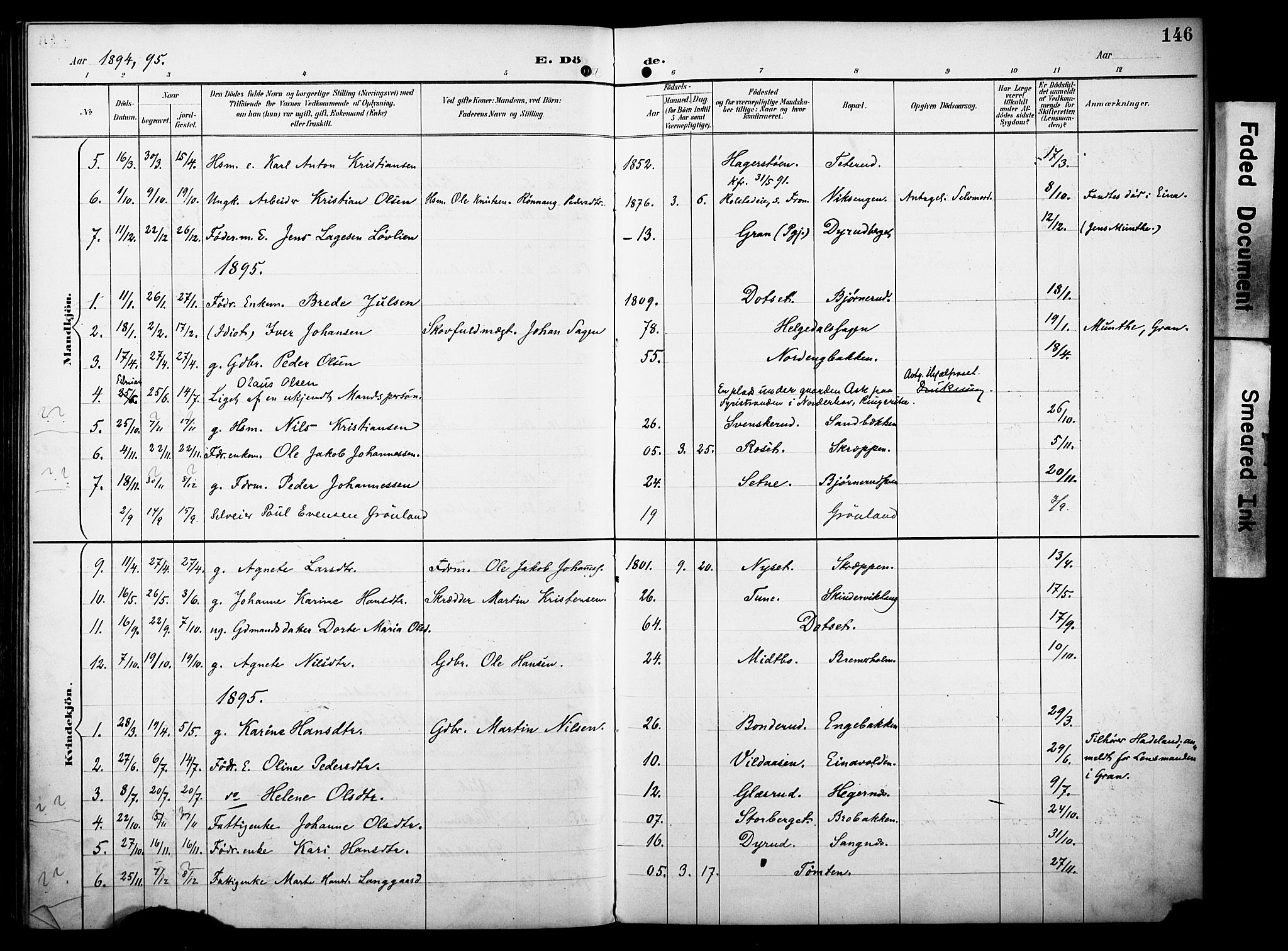 Vestre Toten prestekontor, SAH/PREST-108/H/Ha/Haa/L0012: Parish register (official) no. 12, 1890-1906, p. 146