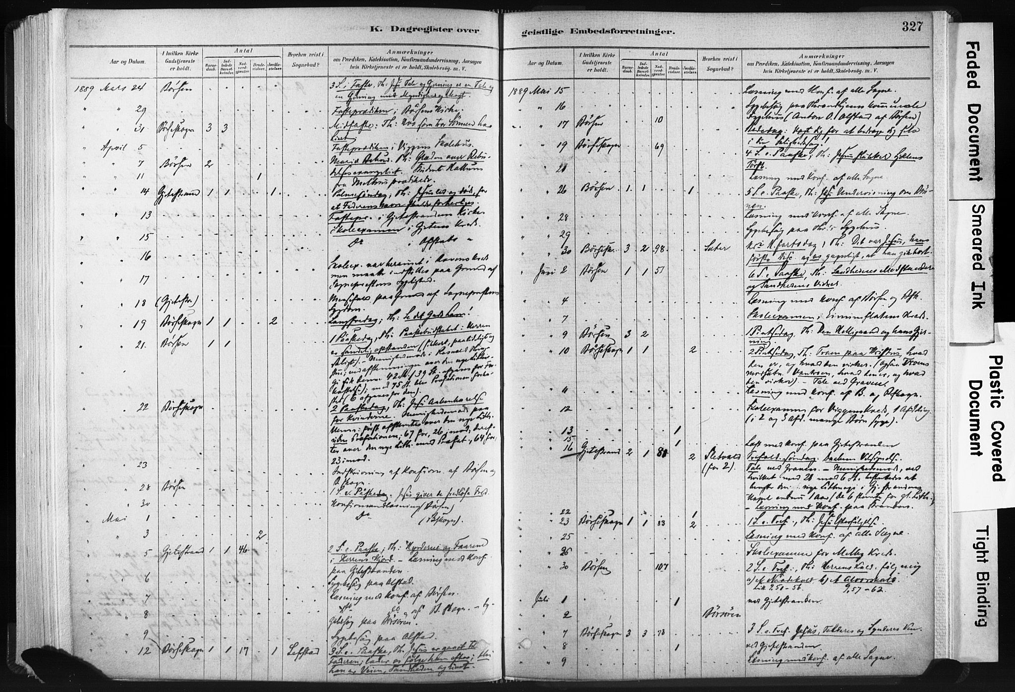 Ministerialprotokoller, klokkerbøker og fødselsregistre - Sør-Trøndelag, SAT/A-1456/665/L0773: Parish register (official) no. 665A08, 1879-1905, p. 327