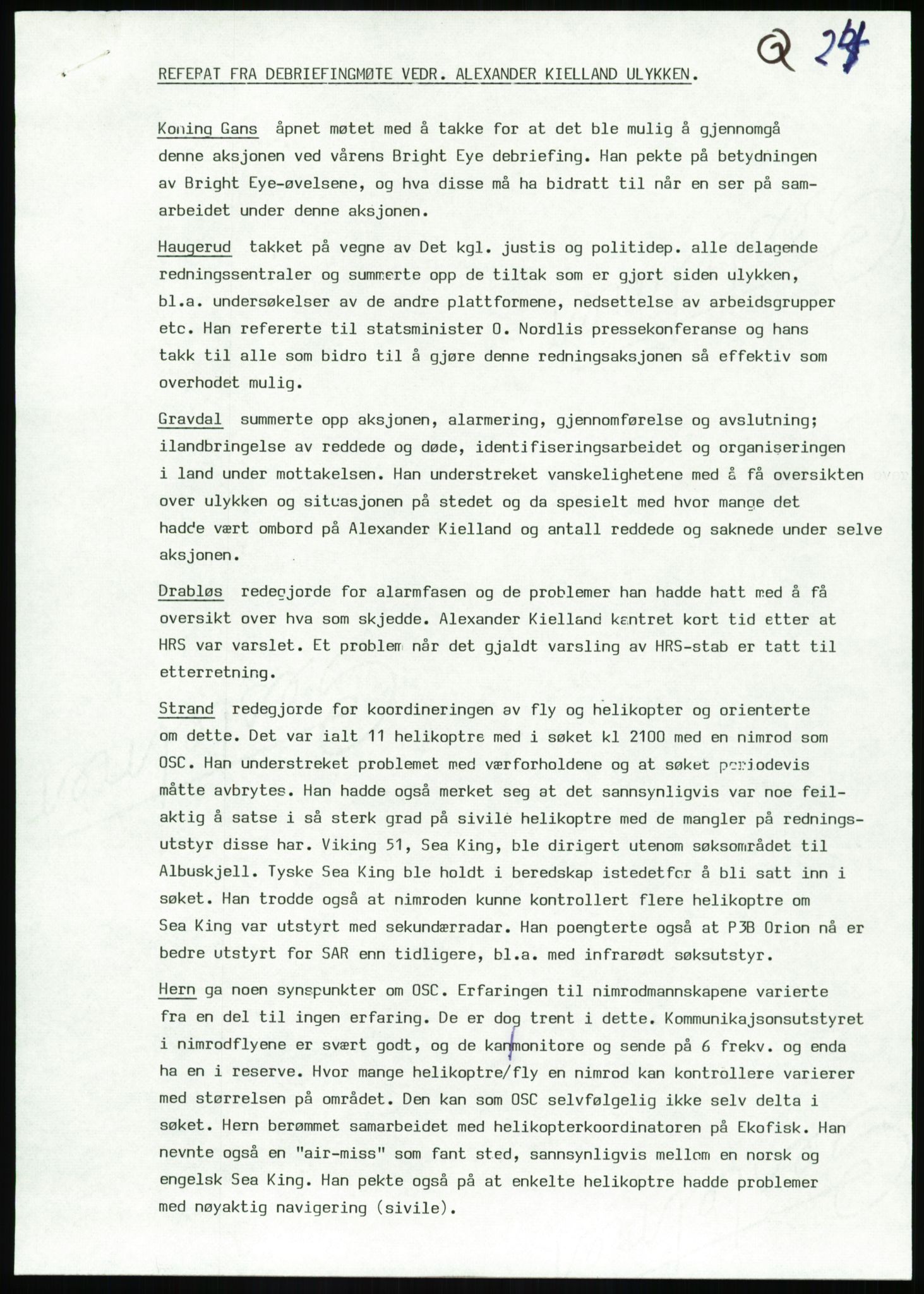 Justisdepartementet, Granskningskommisjonen ved Alexander Kielland-ulykken 27.3.1980, AV/RA-S-1165/D/L0017: P Hjelpefartøy (Doku.liste + P1-P6 av 6)/Q Hovedredningssentralen (Q0-Q27 av 27), 1980-1981, p. 586