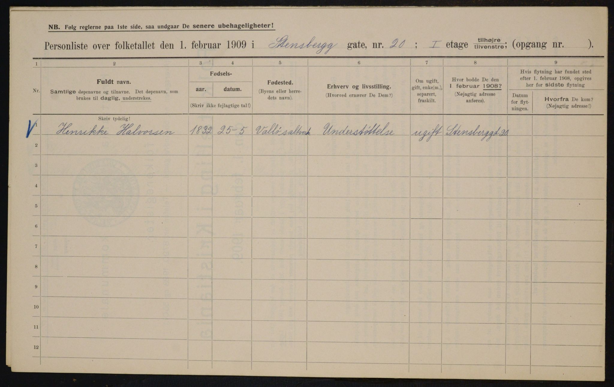 OBA, Municipal Census 1909 for Kristiania, 1909, p. 91946