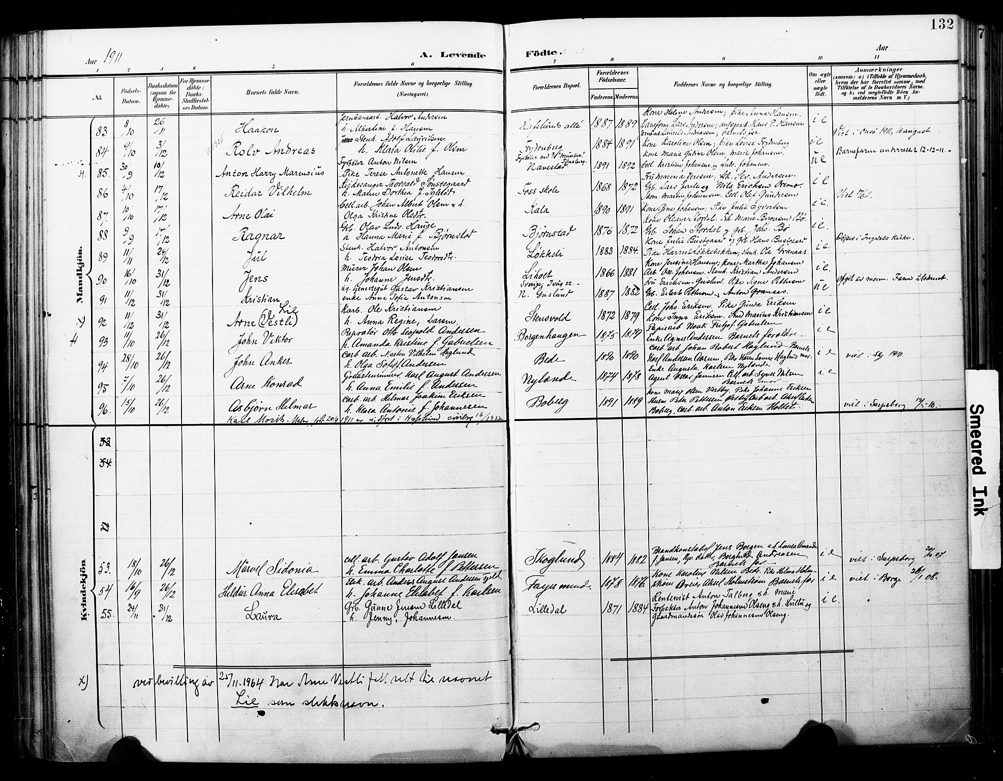 Skjeberg prestekontor Kirkebøker, SAO/A-10923/F/Fa/L0010: Parish register (official) no. I 10, 1898-1911, p. 132