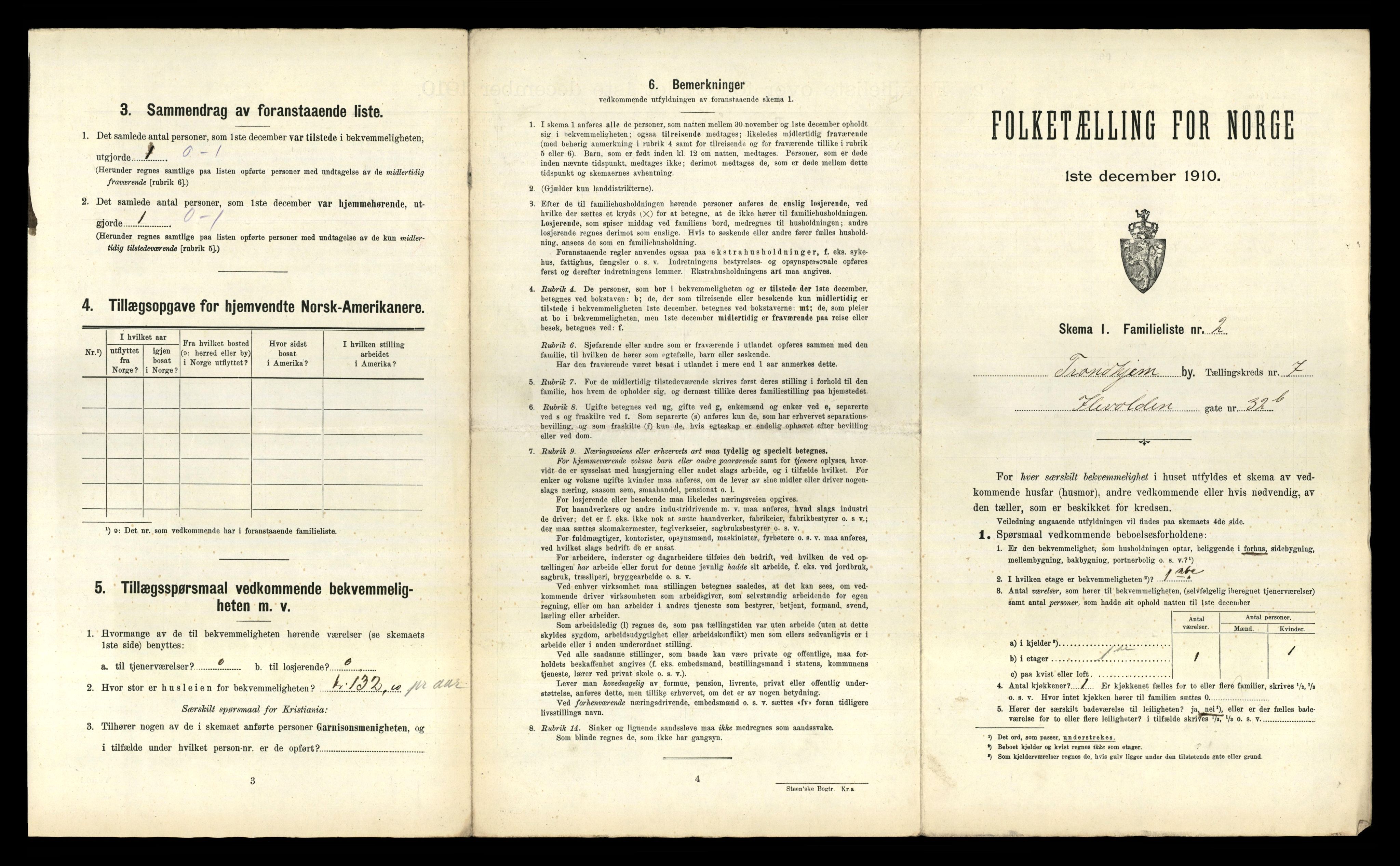 RA, 1910 census for Trondheim, 1910, p. 2965