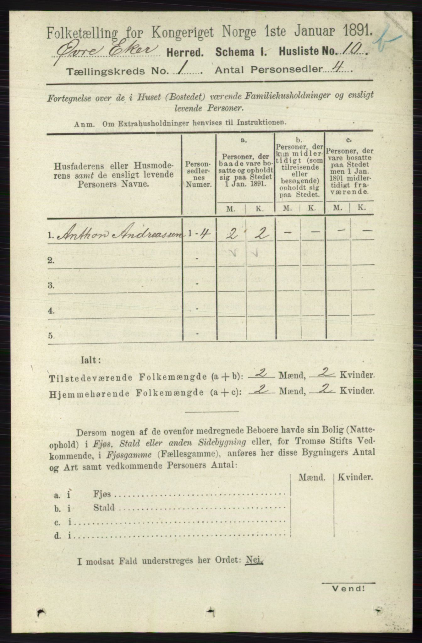 RA, 1891 census for 0624 Øvre Eiker, 1891, p. 7732