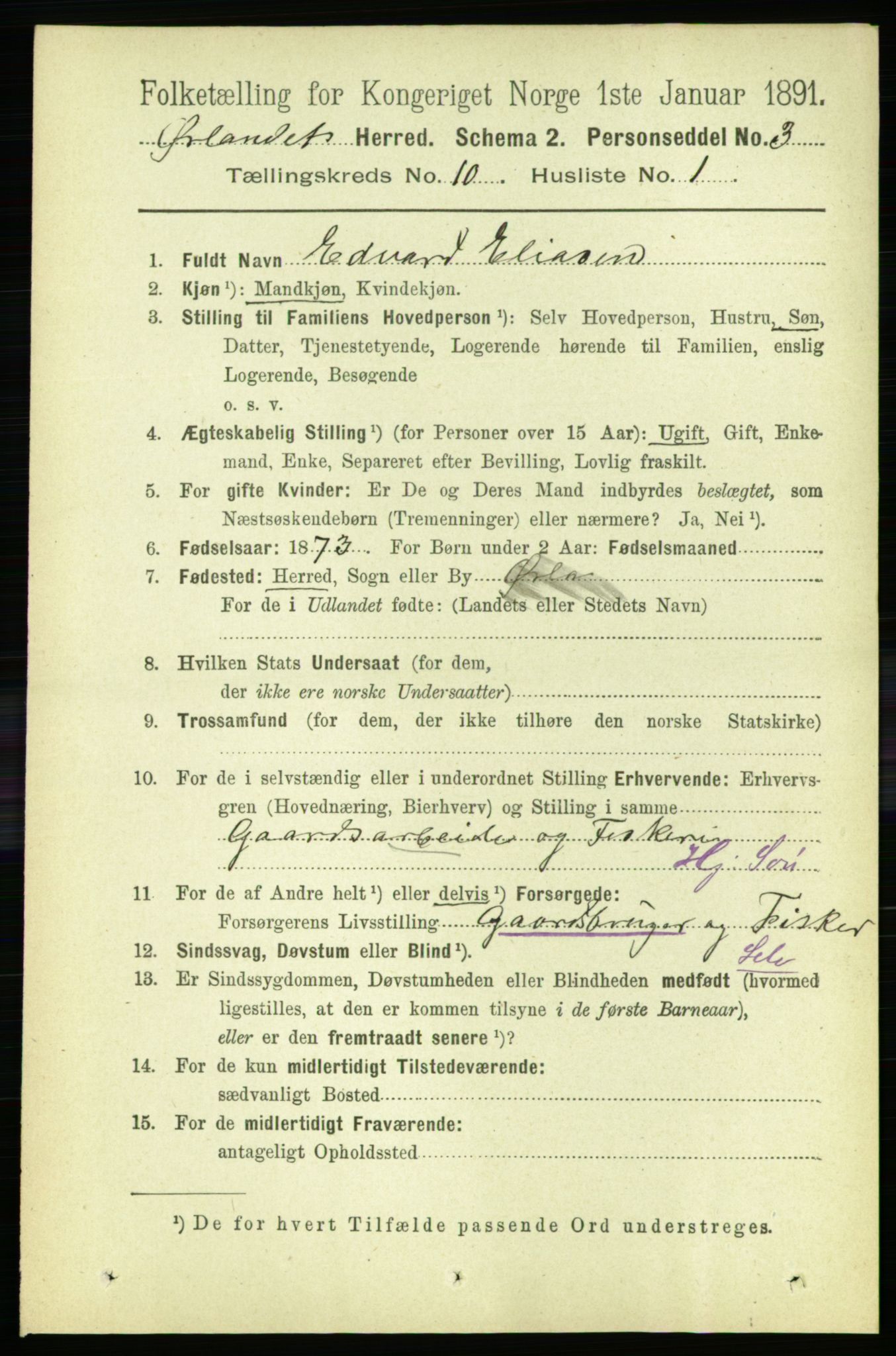 RA, 1891 census for 1621 Ørland, 1891, p. 4215