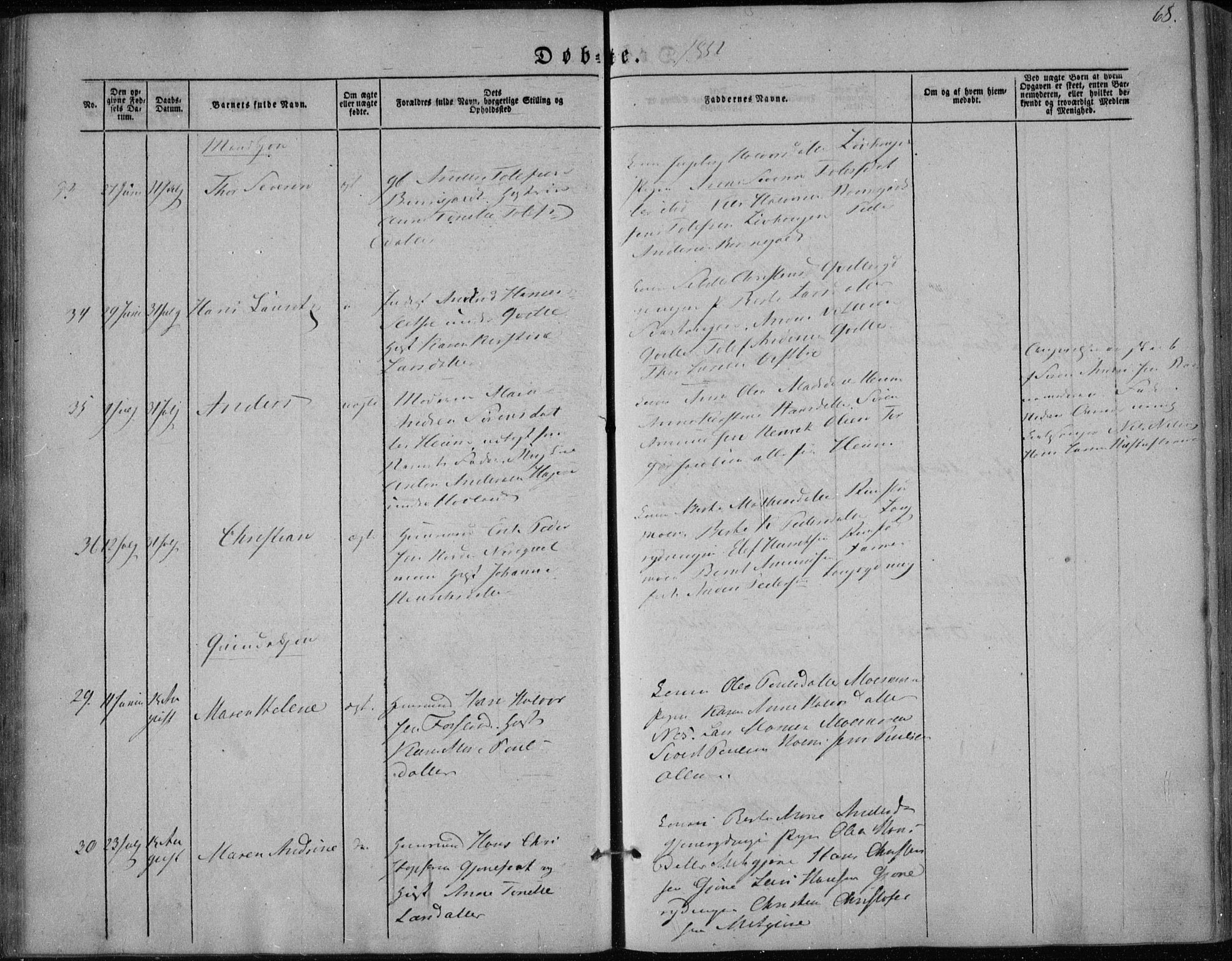 Hedrum kirkebøker, AV/SAKO-A-344/F/Fa/L0006: Parish register (official) no. I 6, 1849-1857, p. 68