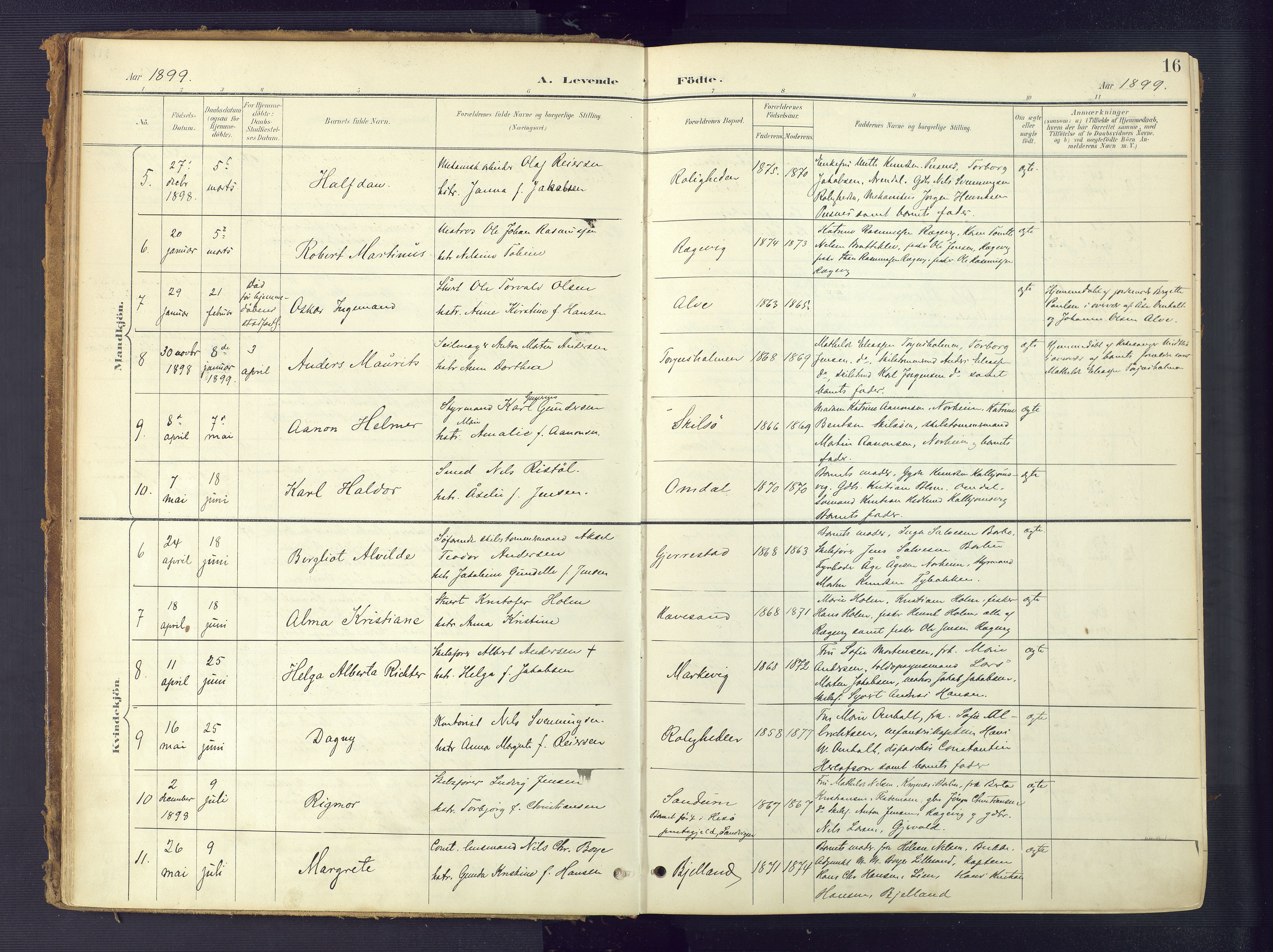 Tromøy sokneprestkontor, SAK/1111-0041/F/Fa/L0010: Parish register (official) no. A 10, 1896-1912, p. 16
