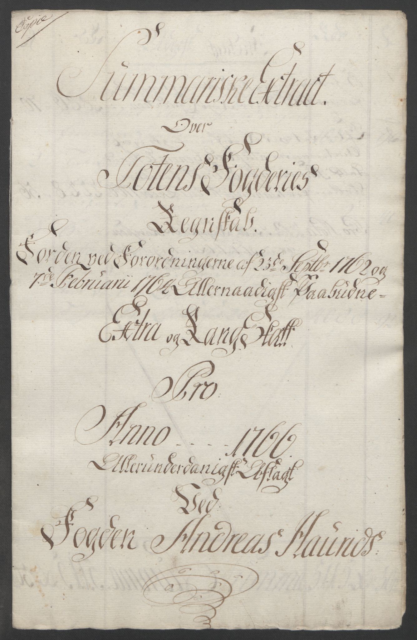 Rentekammeret inntil 1814, Reviderte regnskaper, Fogderegnskap, AV/RA-EA-4092/R19/L1399: Fogderegnskap Toten, Hadeland og Vardal, 1762-1783, p. 111