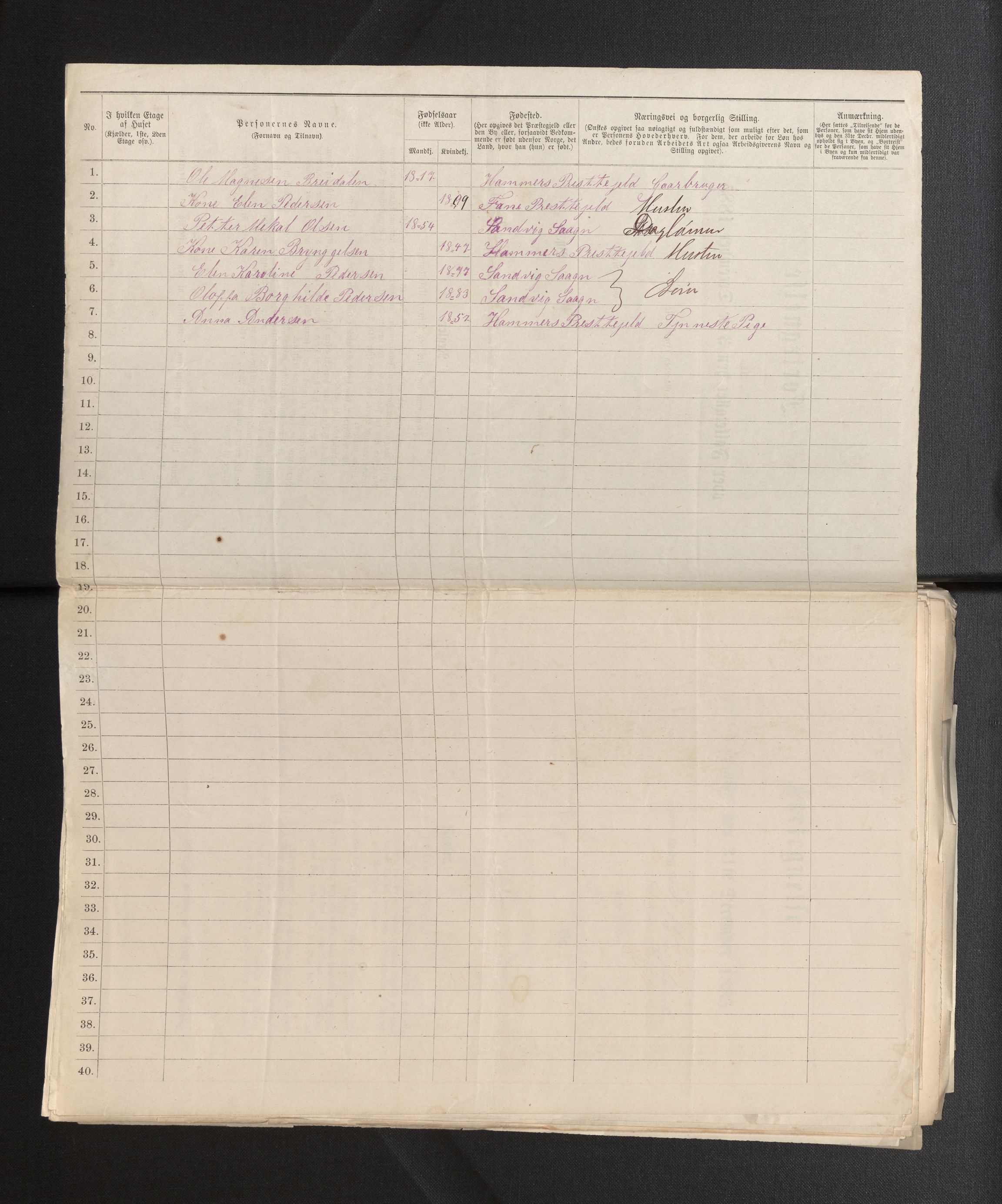 SAB, 1885 census for 1301 Bergen, 1885, p. 671