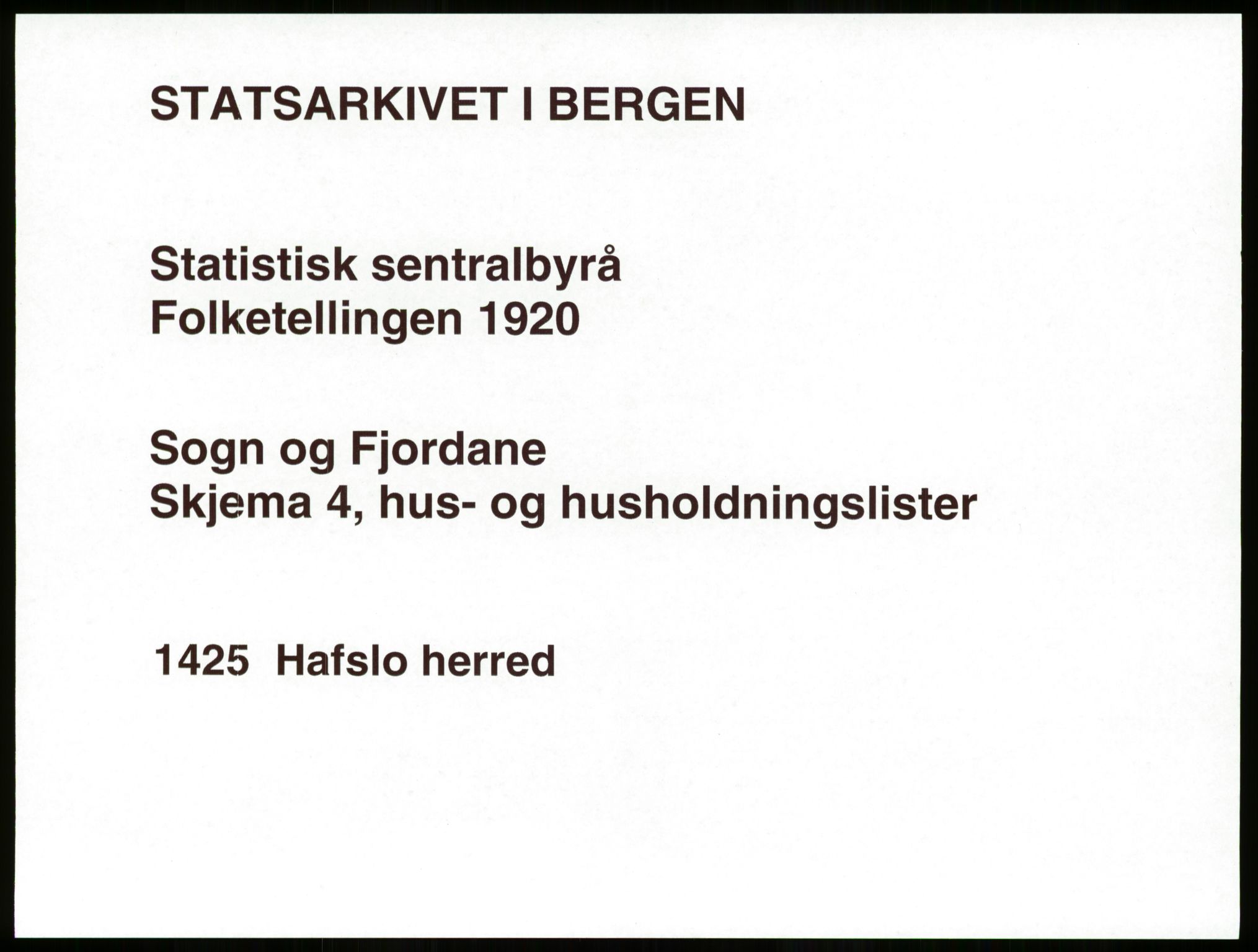 SAB, 1920 census for Hafslo, 1920, p. 34