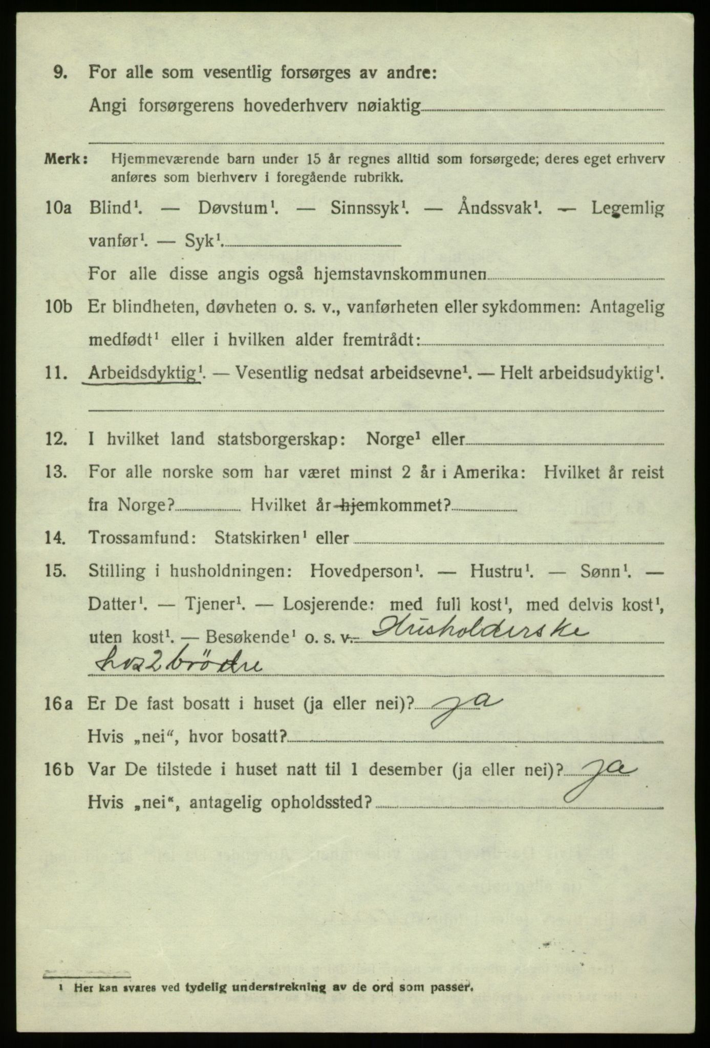SAB, 1920 census for Hosanger, 1920, p. 5808