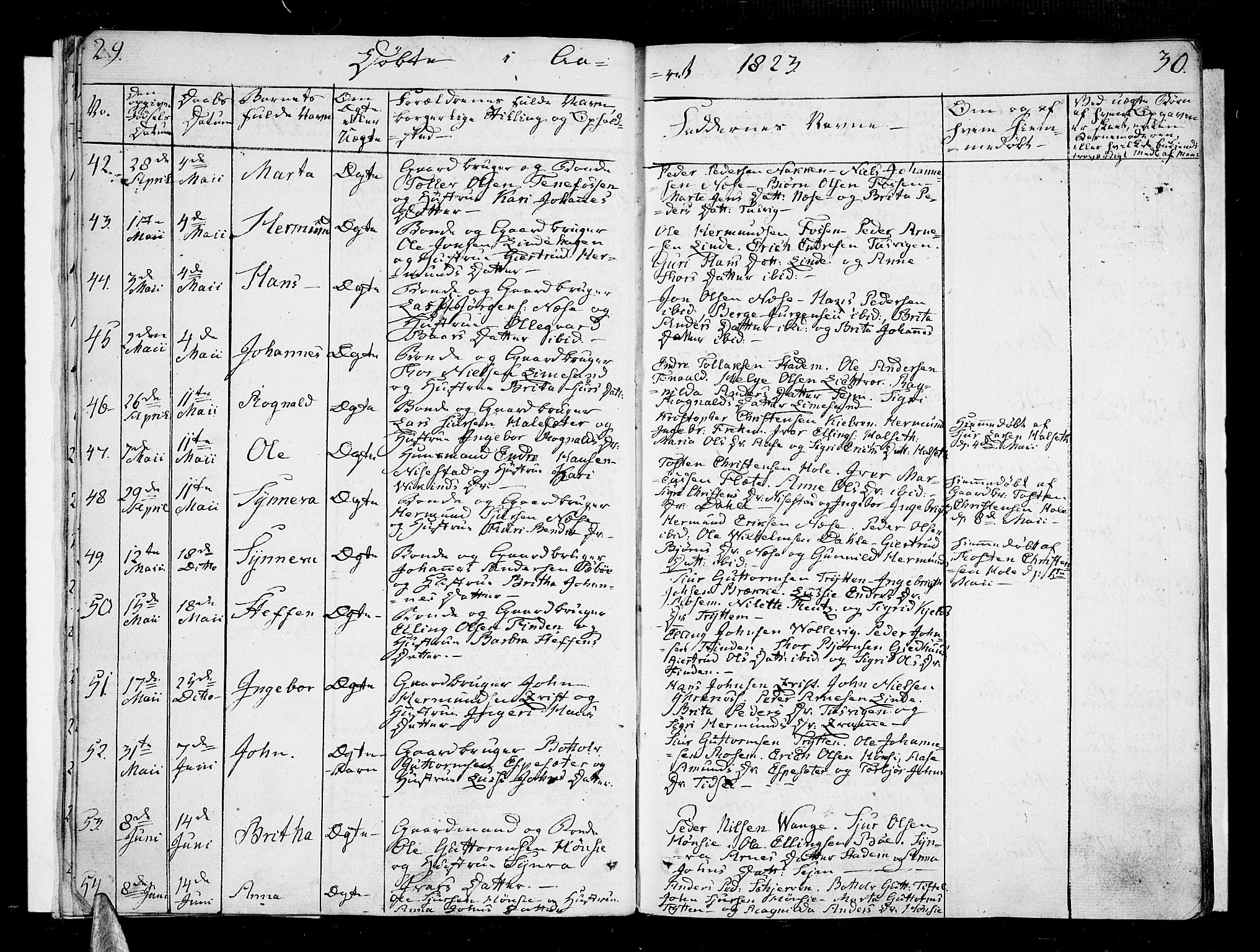 Vik sokneprestembete, SAB/A-81501: Parish register (official) no. A 6, 1821-1831, p. 29-30