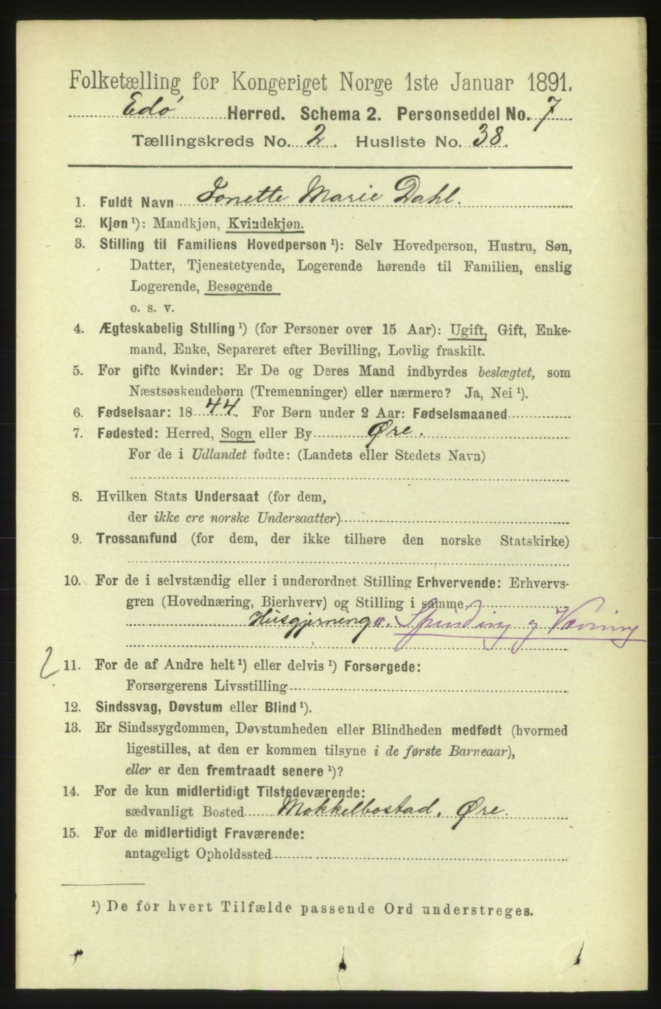 RA, 1891 census for 1573 Edøy, 1891, p. 622