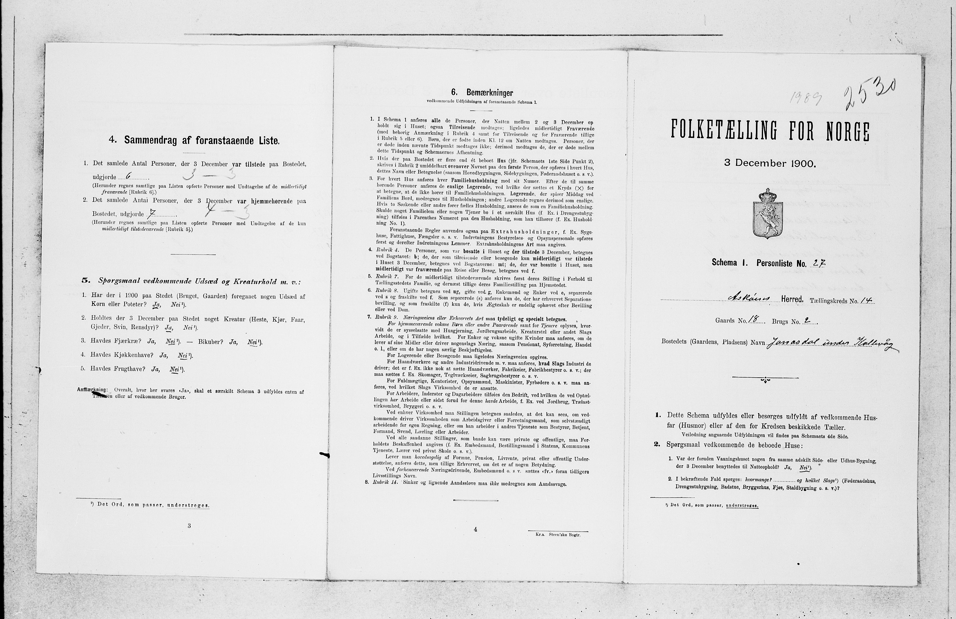 SAB, 1900 census for Askøy, 1900, p. 124