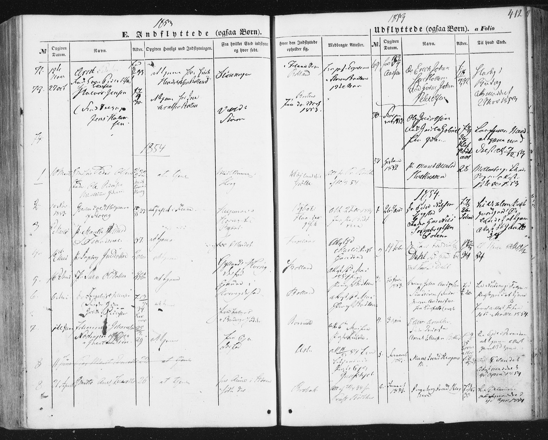Ministerialprotokoller, klokkerbøker og fødselsregistre - Sør-Trøndelag, SAT/A-1456/691/L1076: Parish register (official) no. 691A08, 1852-1861, p. 412