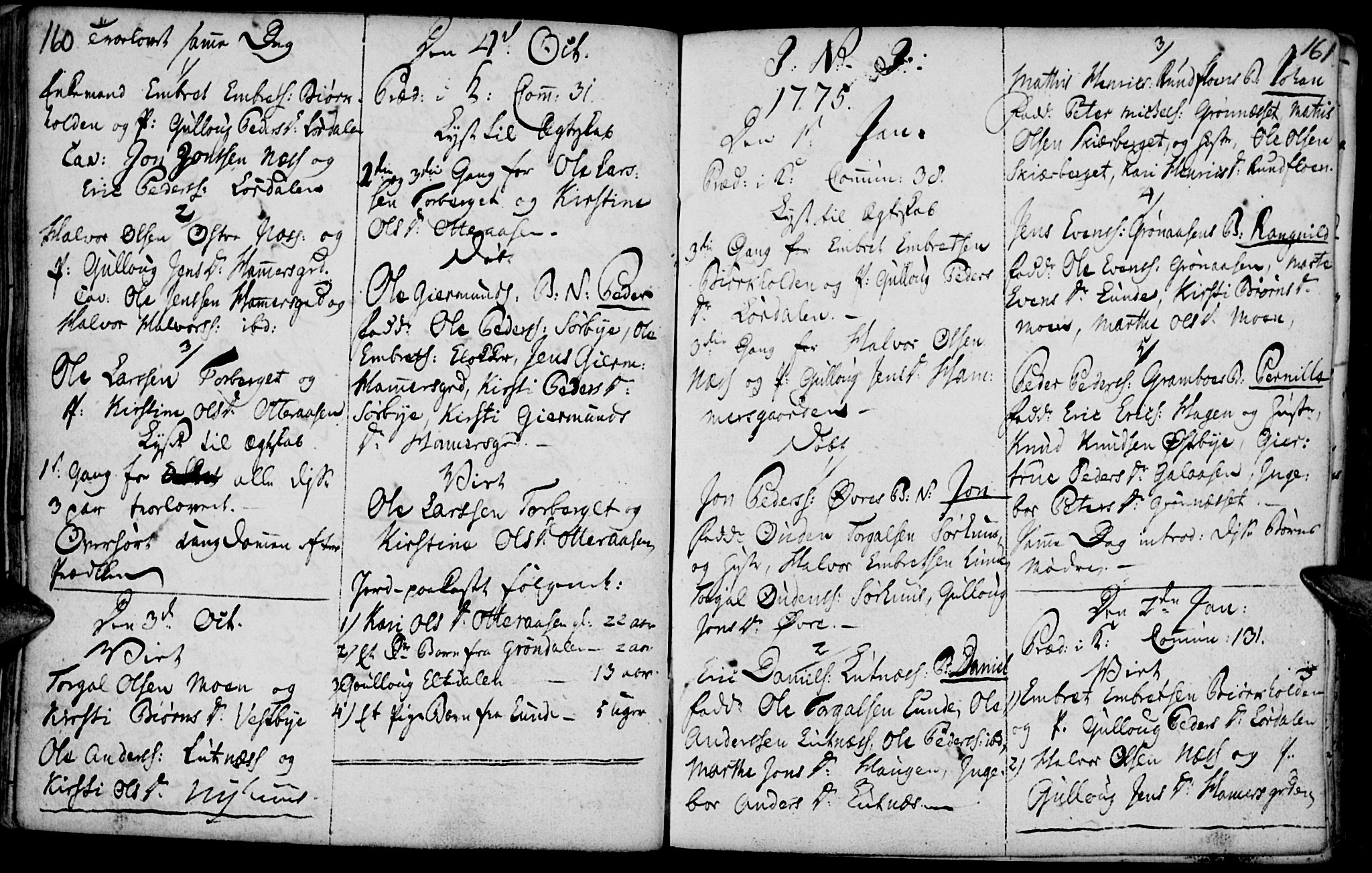 Elverum prestekontor, AV/SAH-PREST-044/H/Ha/Haa/L0004: Parish register (official) no. 4, 1761-1780, p. 160-161